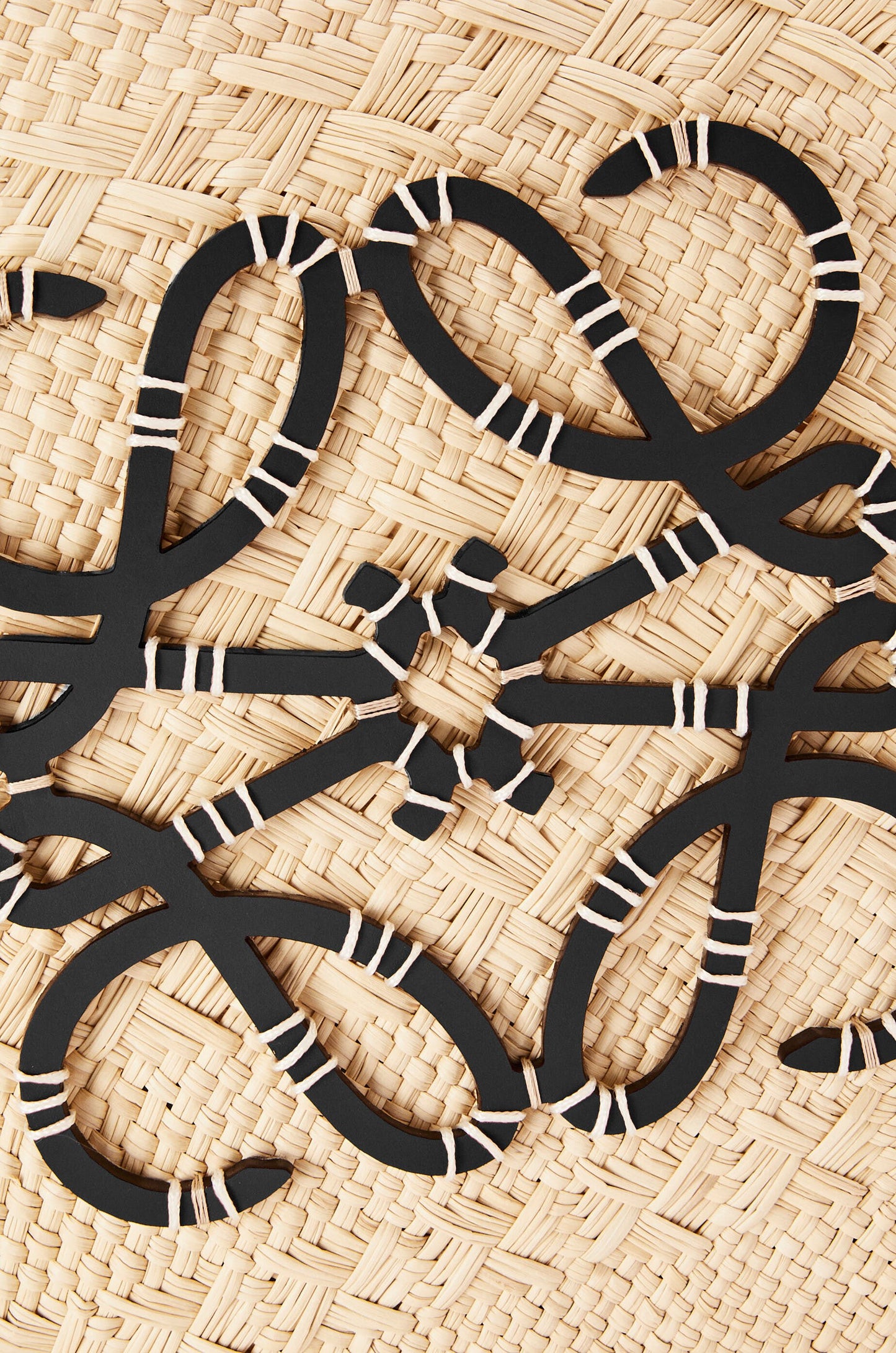 Small Anagram Basket bag in iraca palm and calfskin - Hall Of Brand