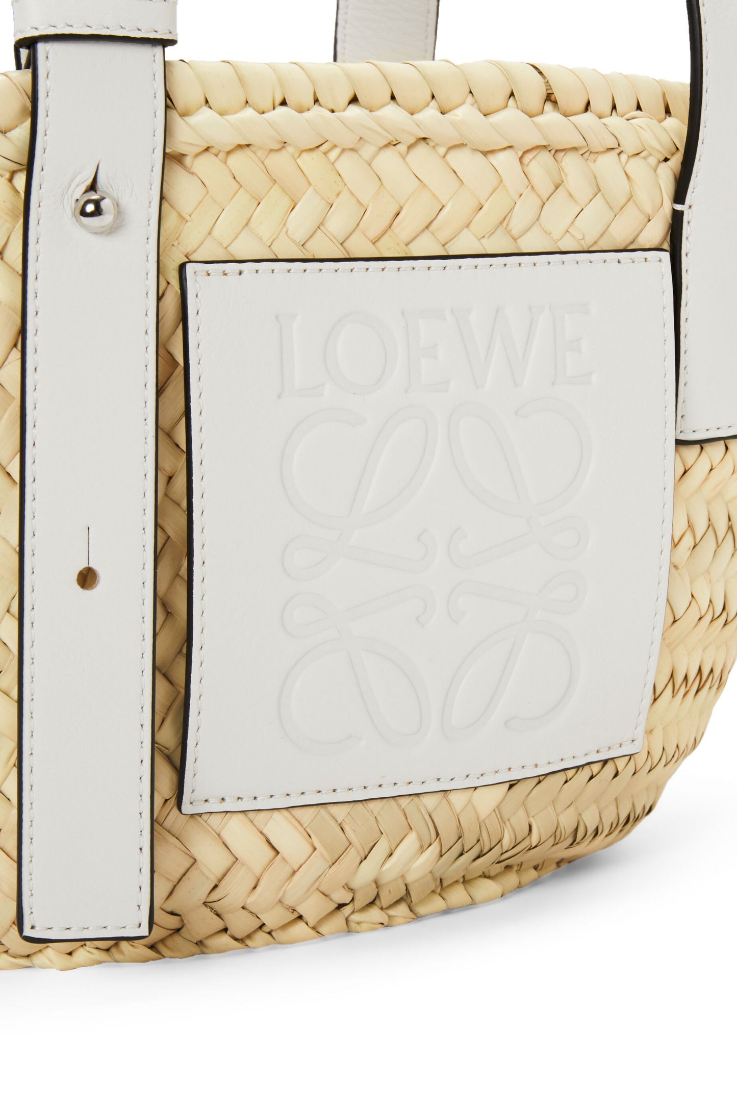 Small Basket bag in palm leaf and calfskin - Hall Of Brand
