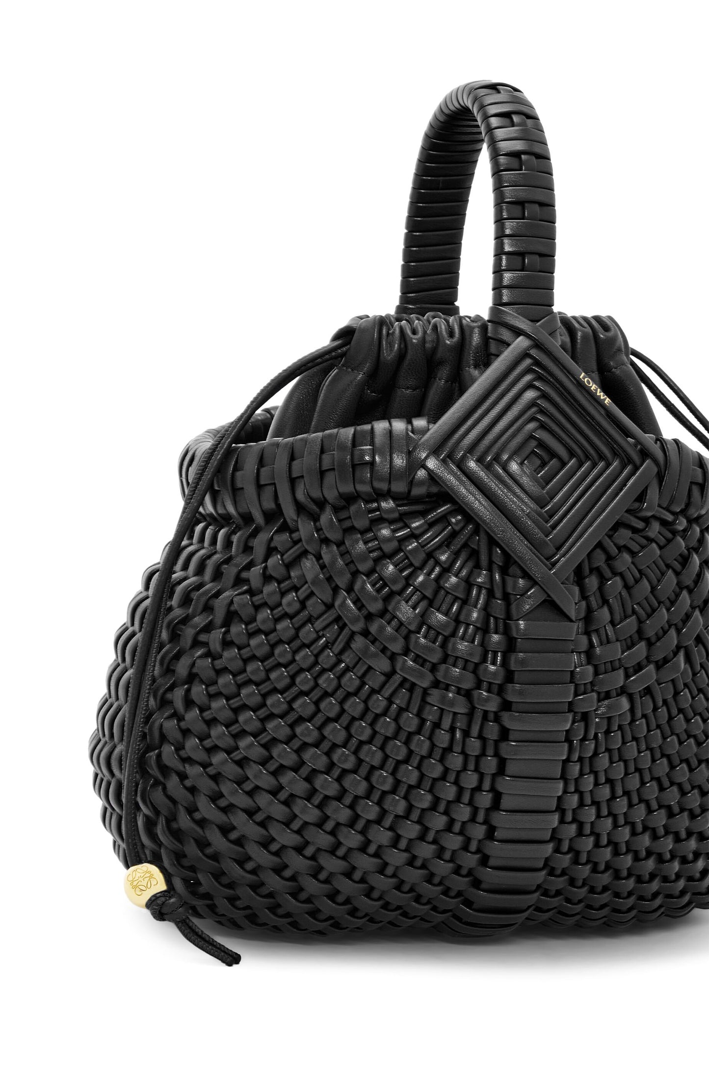 Mini Diamond Round Basket bag in calfskin - Hall Of Brand