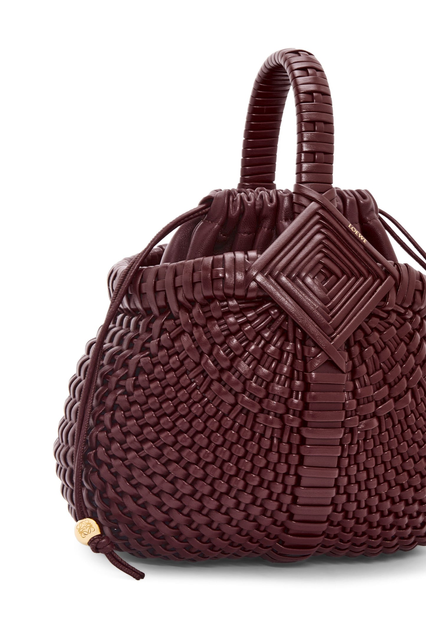 Mini Diamond round basket in calfskin - Hall Of Brand