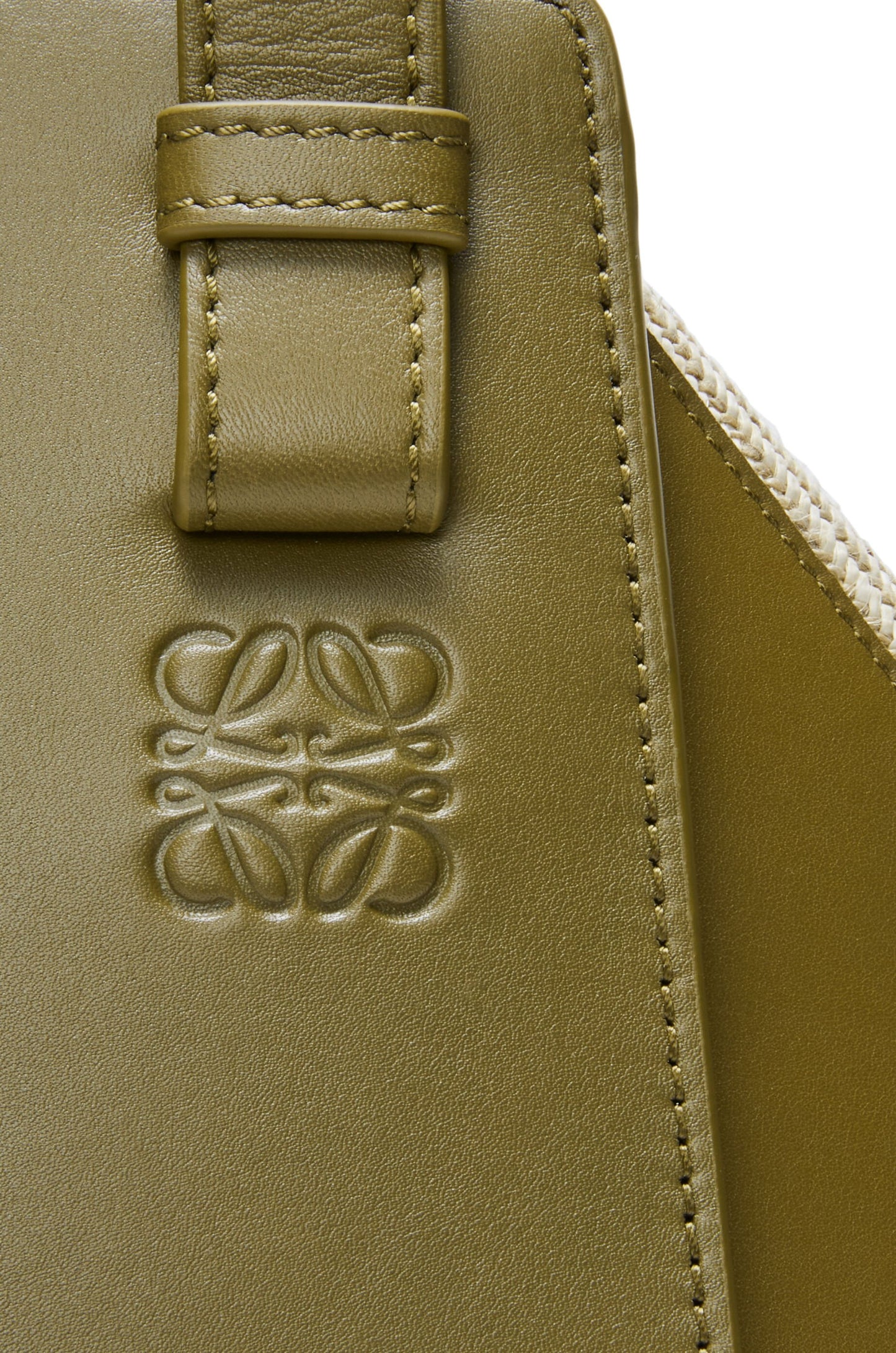 Compact Hammock bag in mellow calfskin and canvas - Hall Of Brand