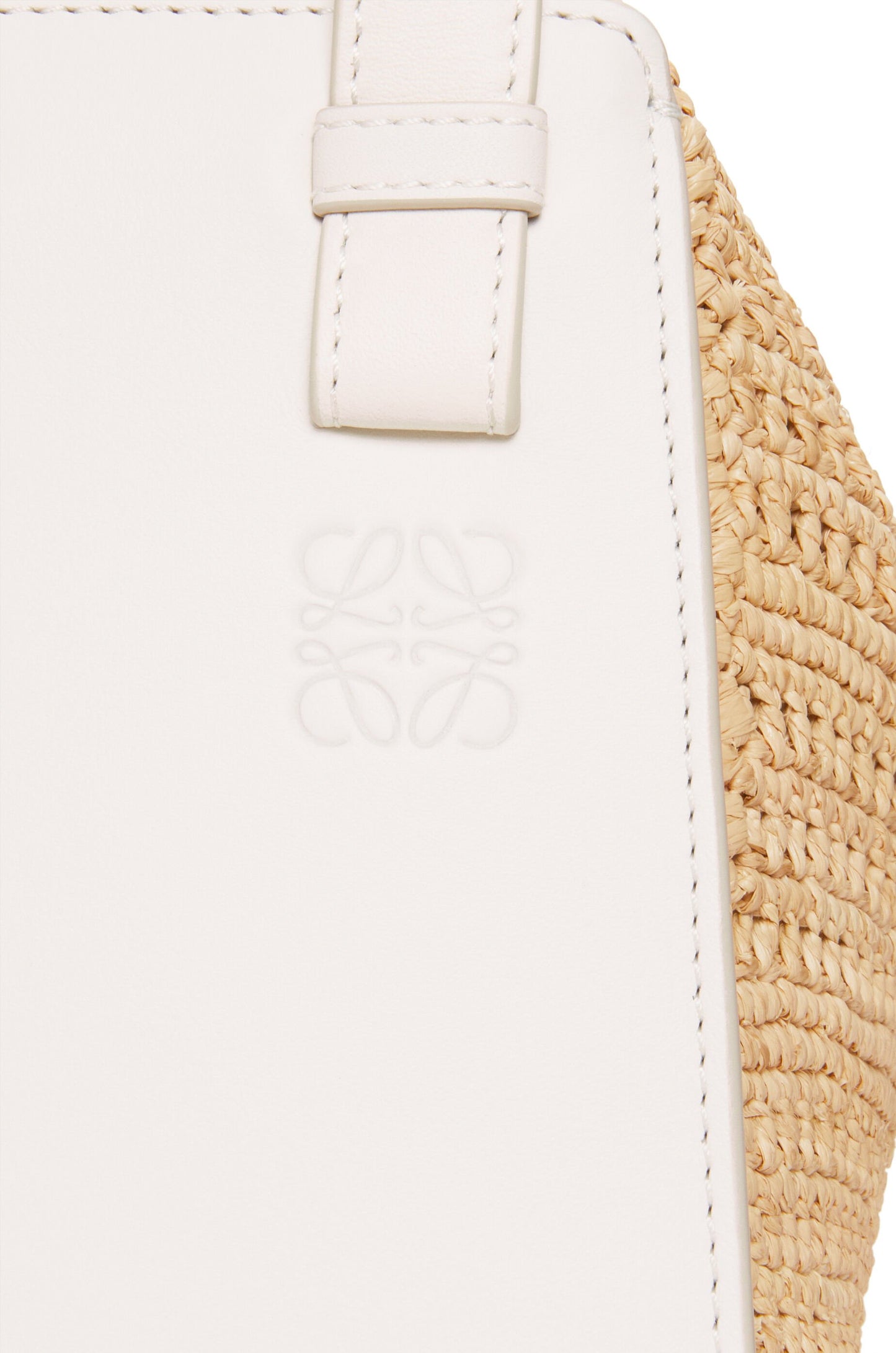 Compact Hammock bag in raffia and calfskin - Hall Of Brand