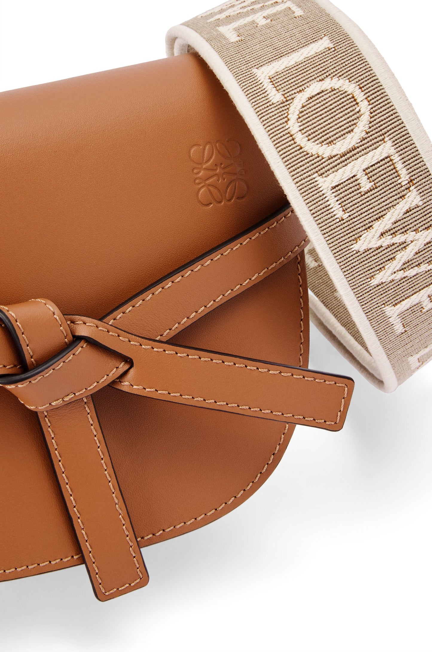 Mini Gate Dual bag in soft calfskin and jacquard - Hall Of Brand