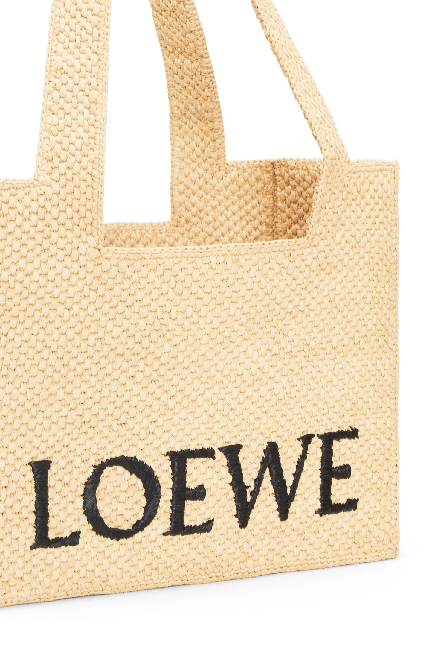Medium LOEWE Font tote in raffia - Hall Of Brand