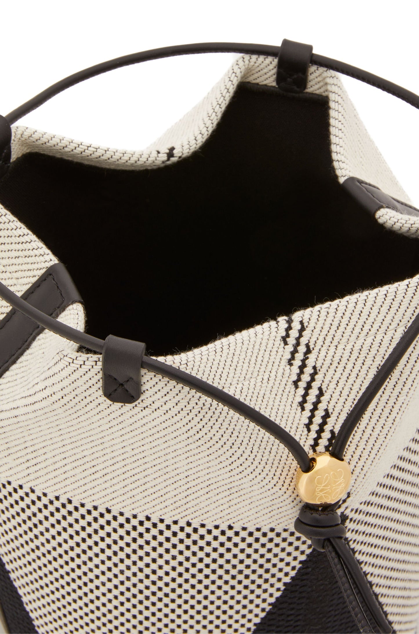 Treasure Bako bucket in canvas jacquard and calfskin - Hall Of Brand