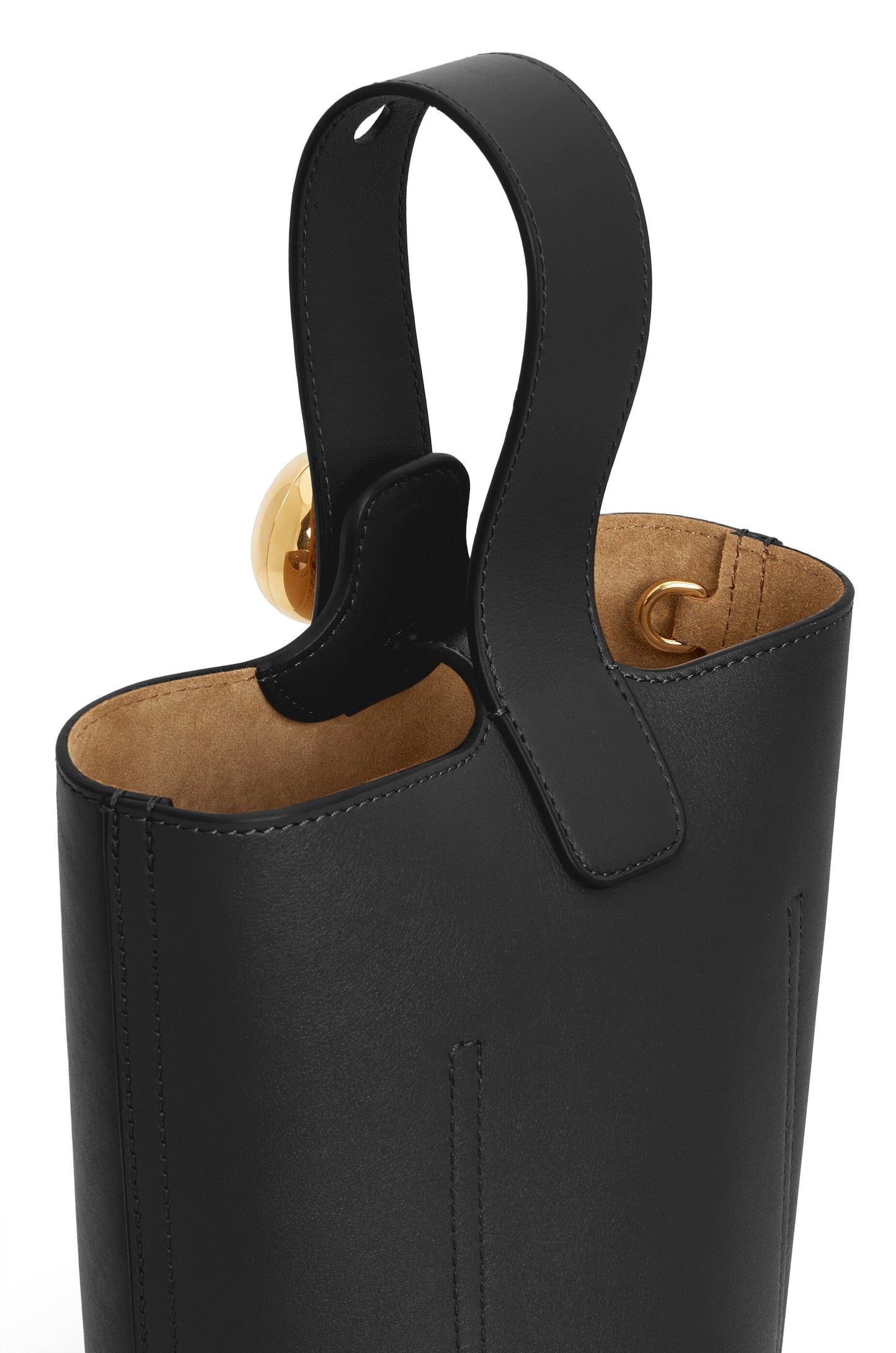 Mini Pebble bucket in mellow calfskin - Hall Of Brand