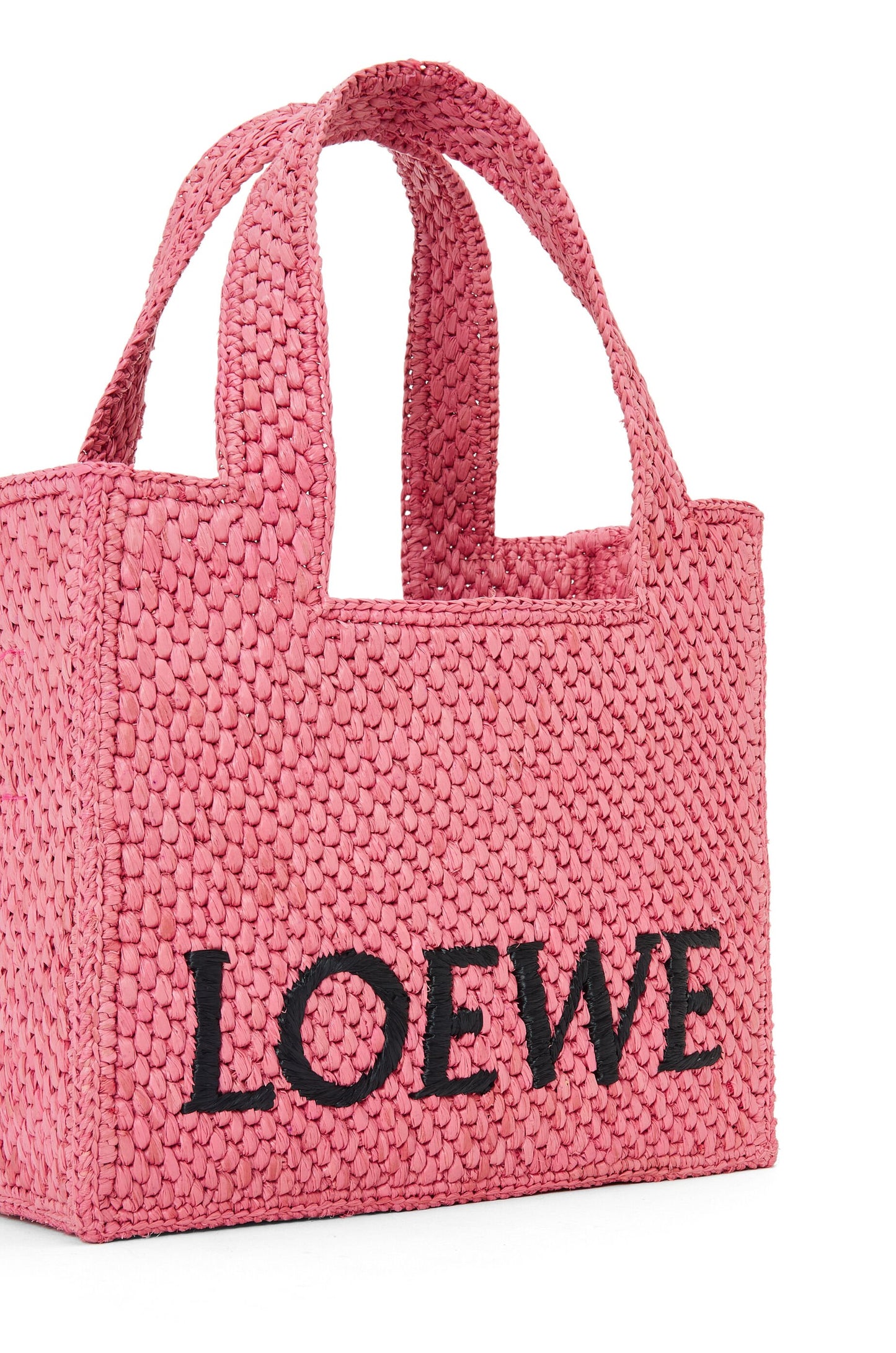 Mini LOEWE Font Tote in raffia - Hall Of Brand