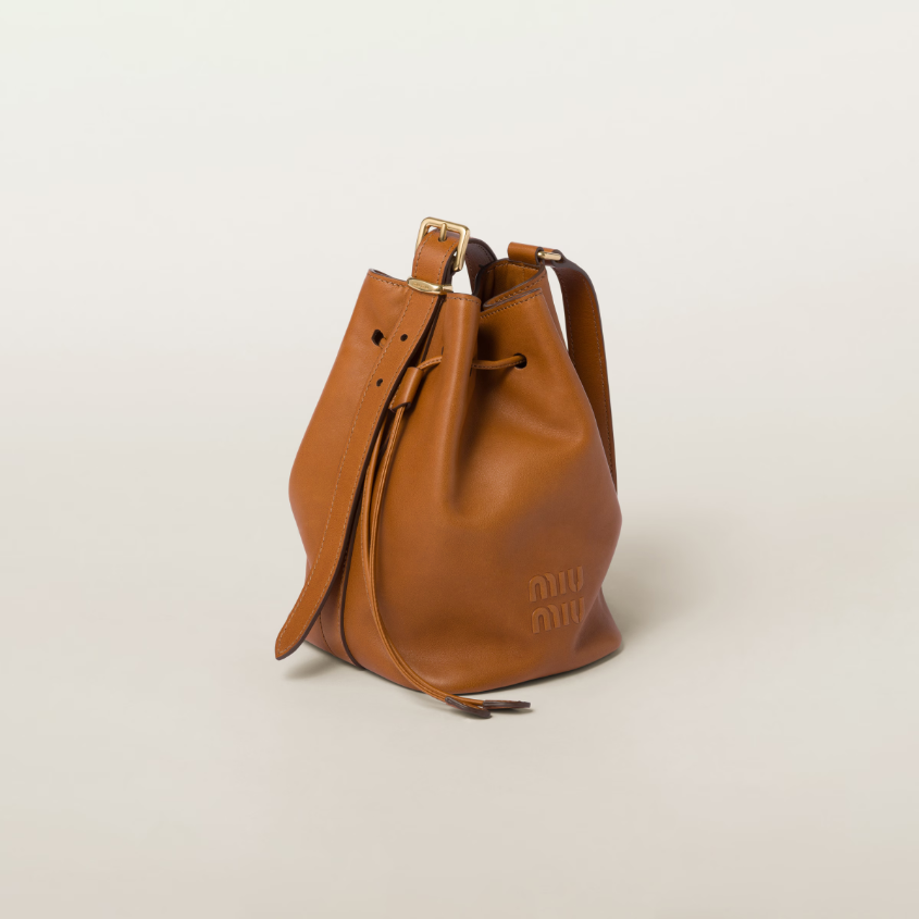 Leather bucket bag