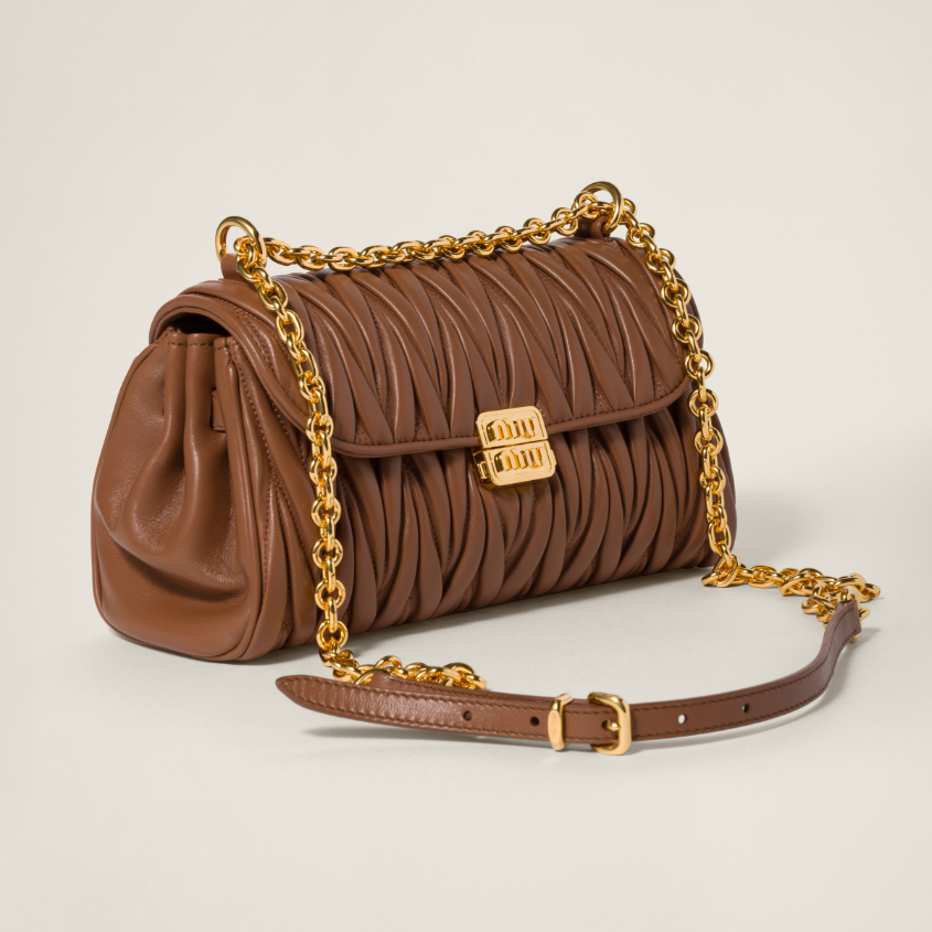 Matelassé nappa leather shoulder bag