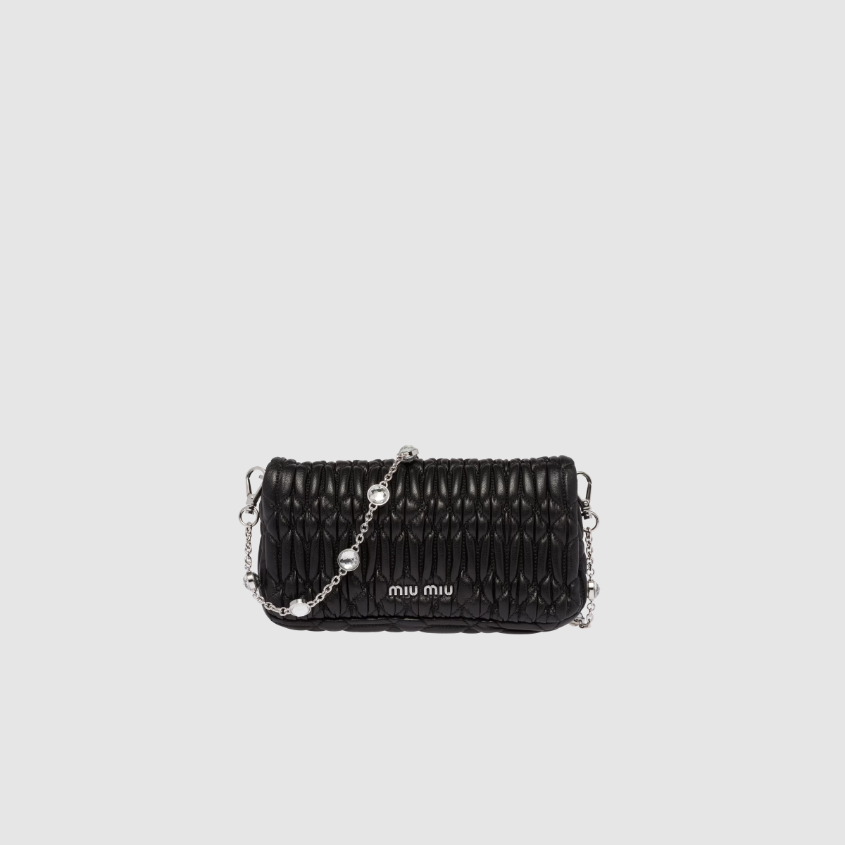 Miu crystal nappa leather and crystal mini-bag