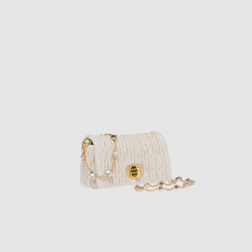 Miu crystal nappa leather and crystal mini-bag - Hall Of Brand
