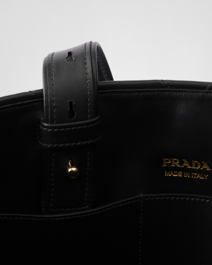 Large quilted leather tote bag