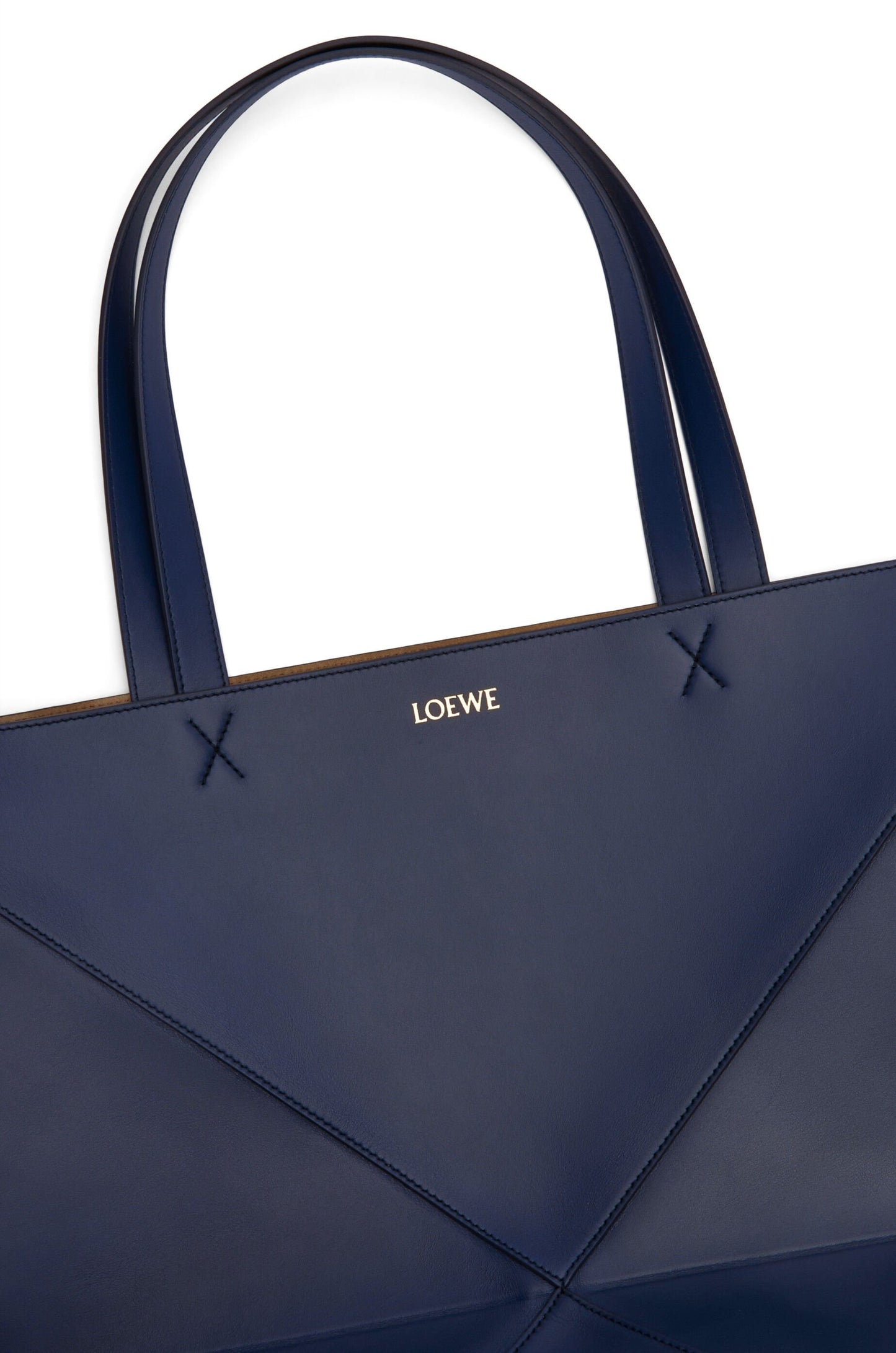 XL Puzzle Fold tote in shiny calfskin - Hall Of Brand