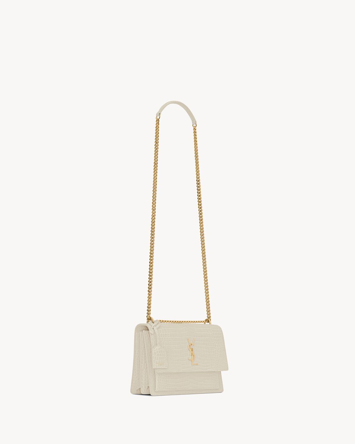 Sunset medium in crocodile-embossed leather