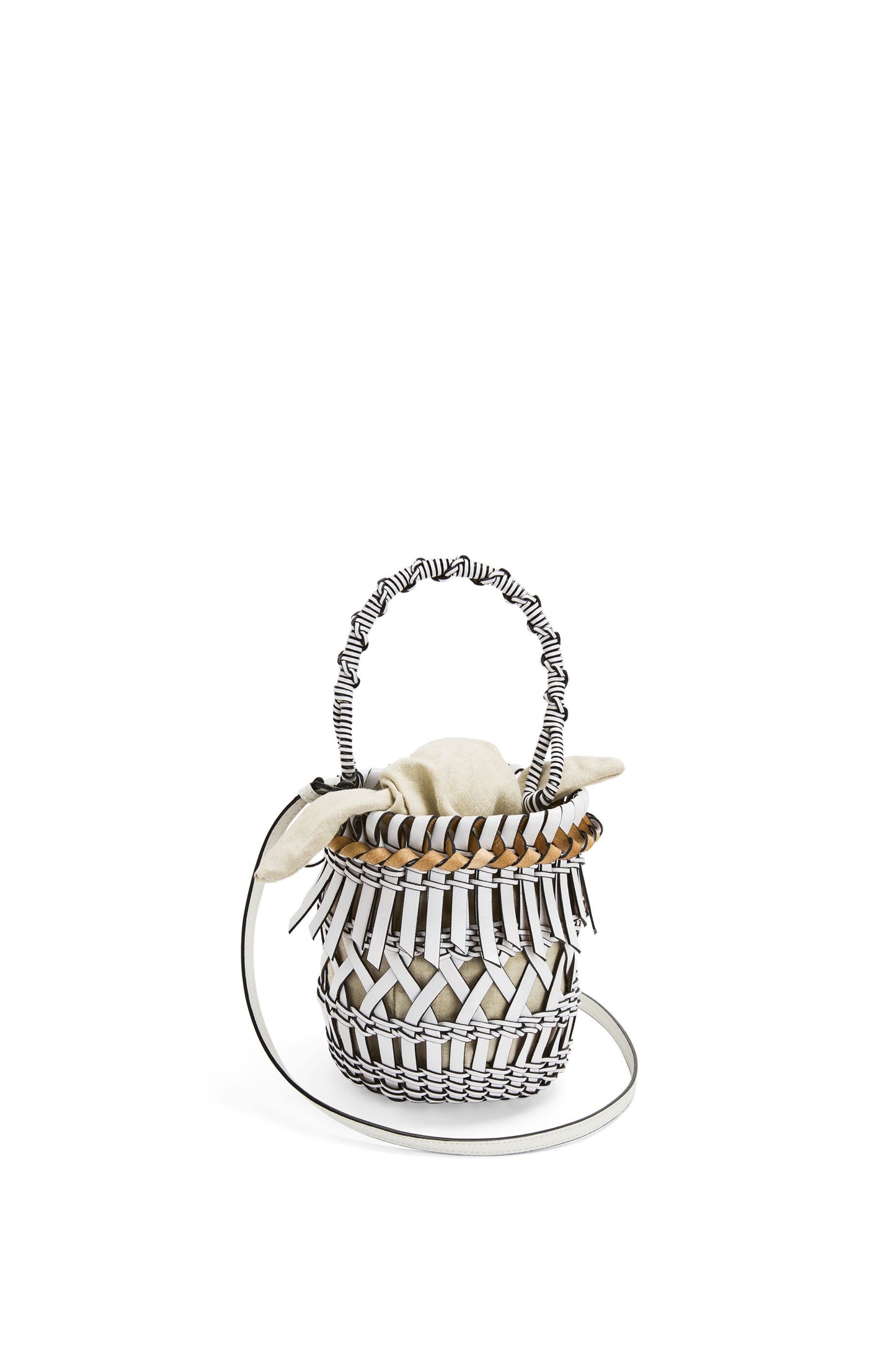 Small Fringes Bucket bag in calfskin