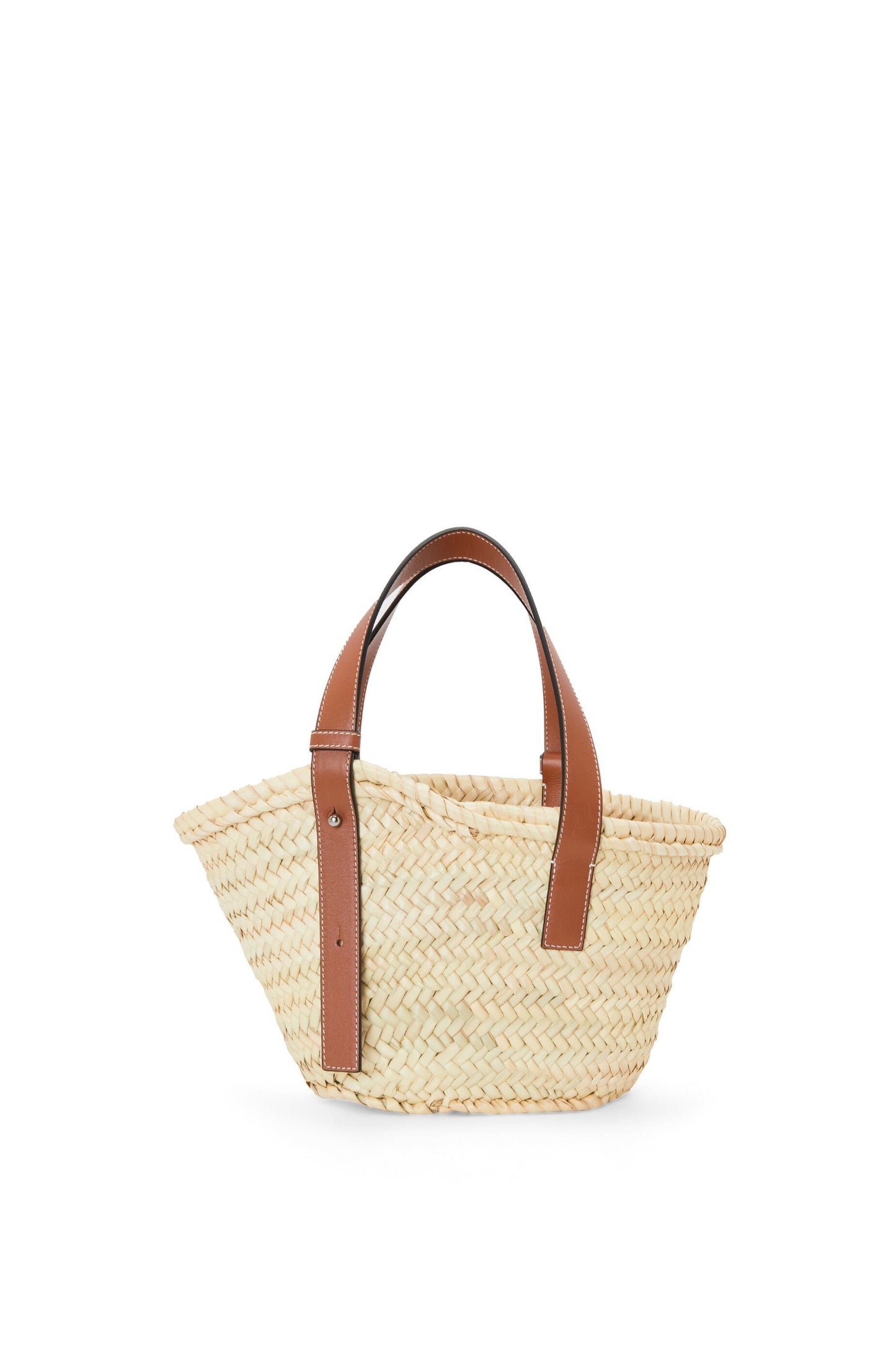 Small Basket bag in palm leaf and calfskin