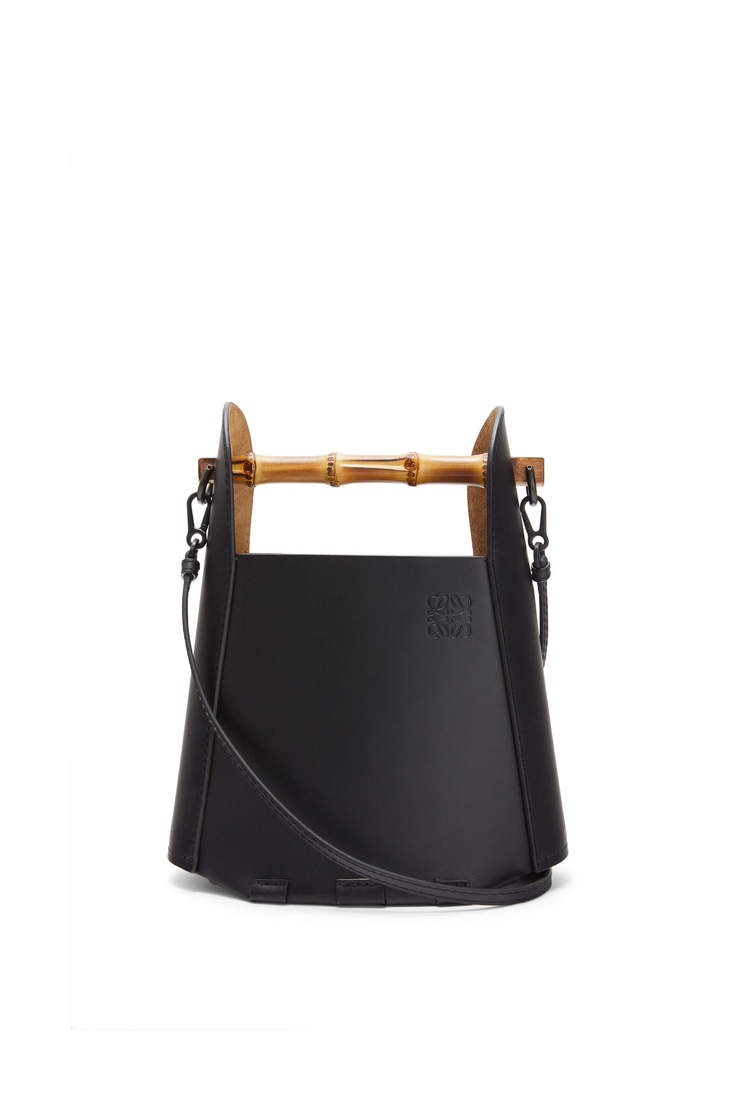 Bamboo bucket bag in calfskin