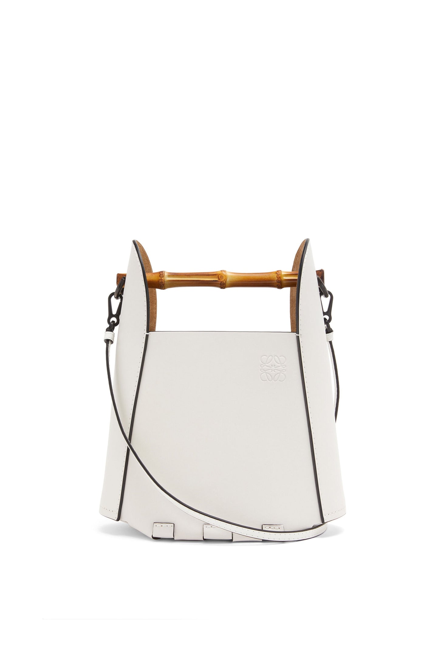 Bamboo bucket bag in calfskin