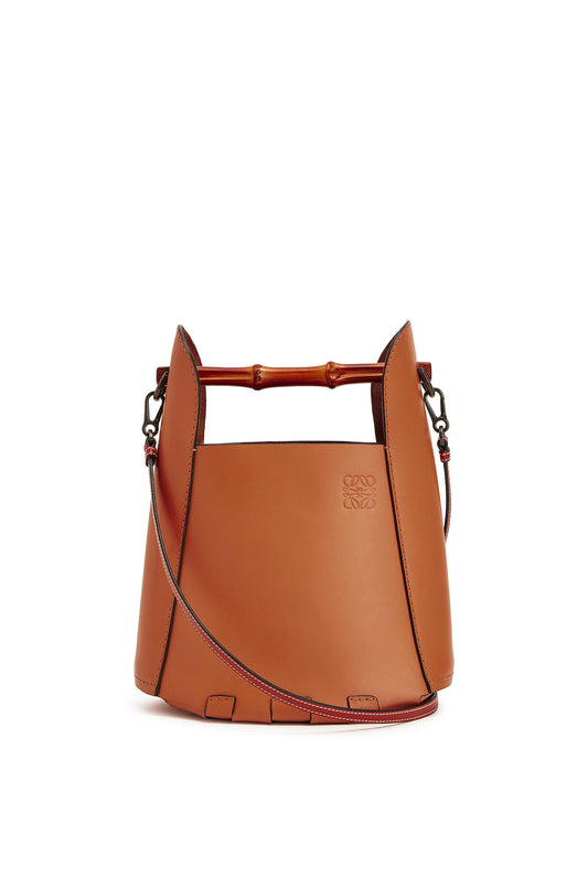 Bamboo bucket bag in calfskin