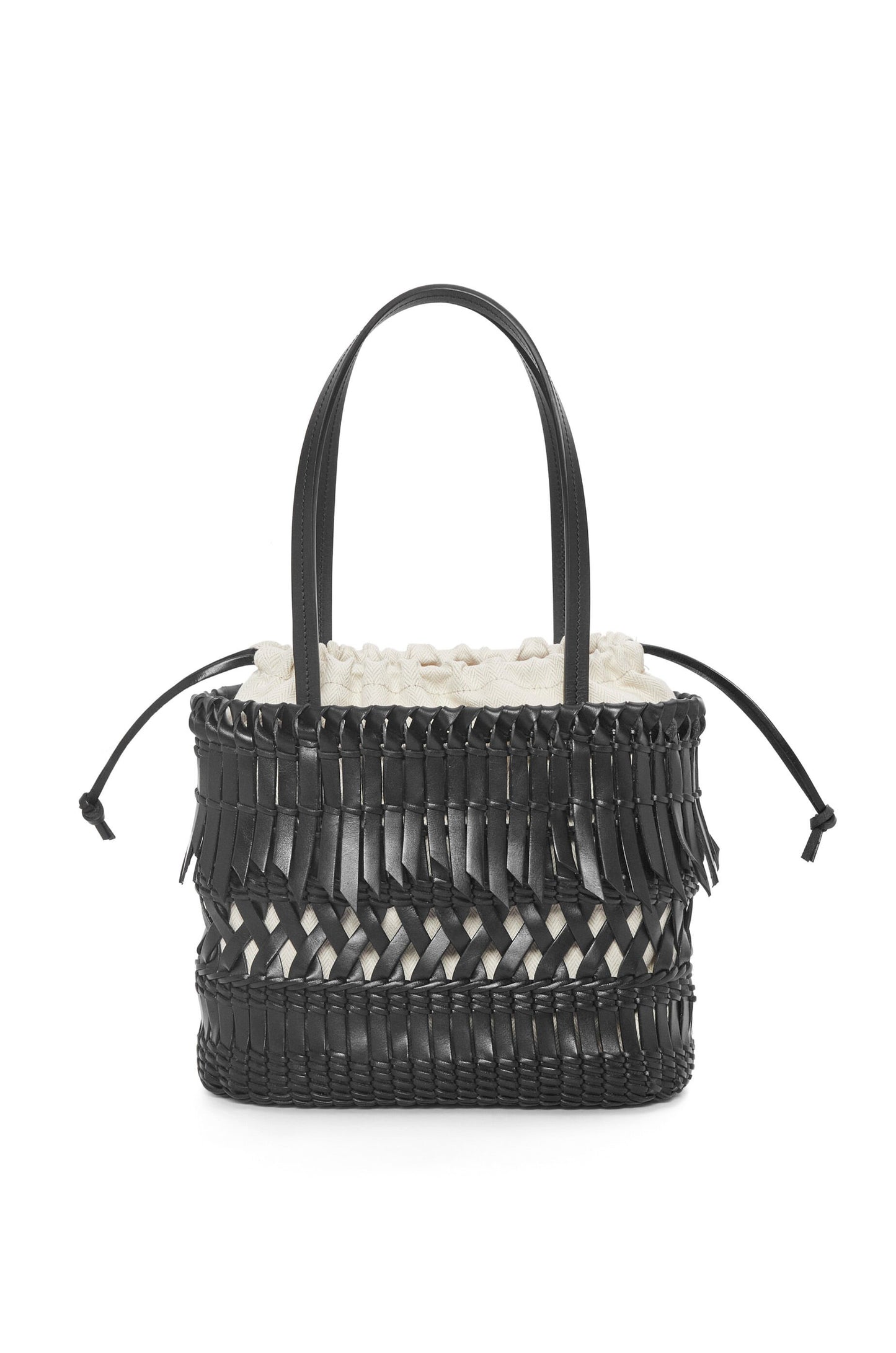 Fringe Square Basket bag in calfskin