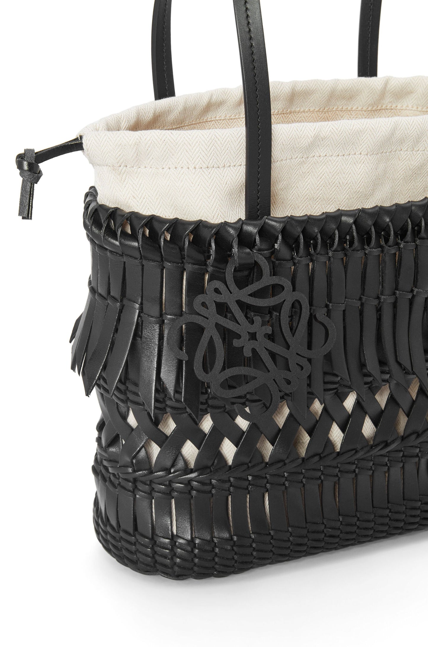 Fringe Square Basket bag in calfskin