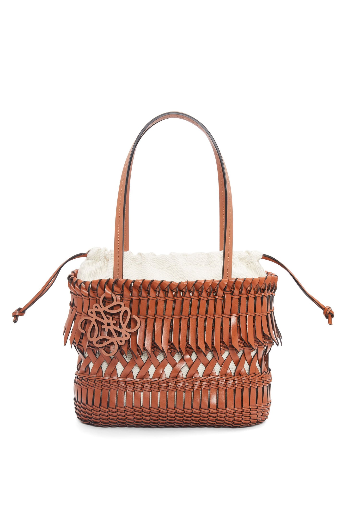 Fringe Square Basket bag in calfskin