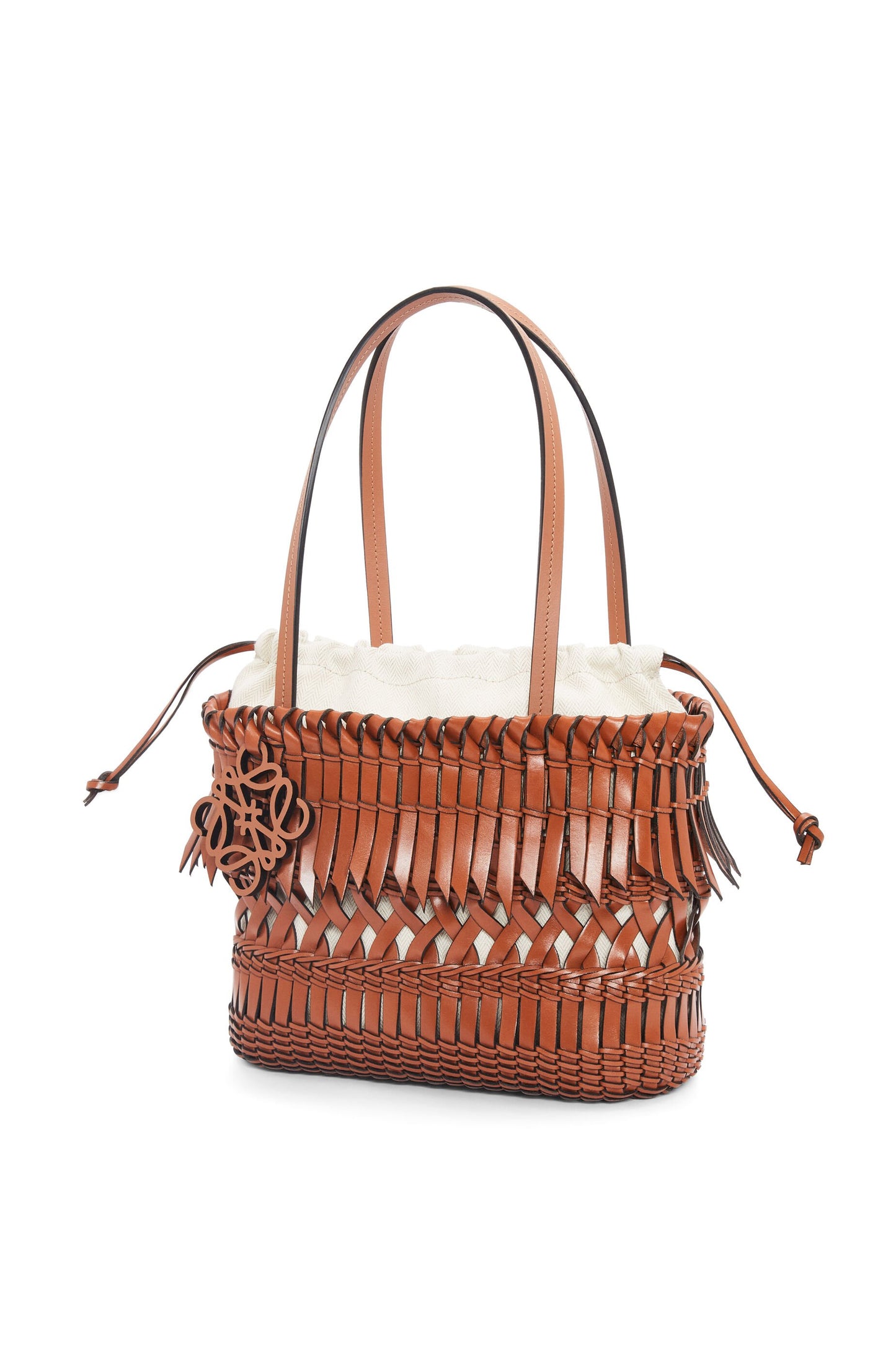 Fringe Square Basket bag in calfskin