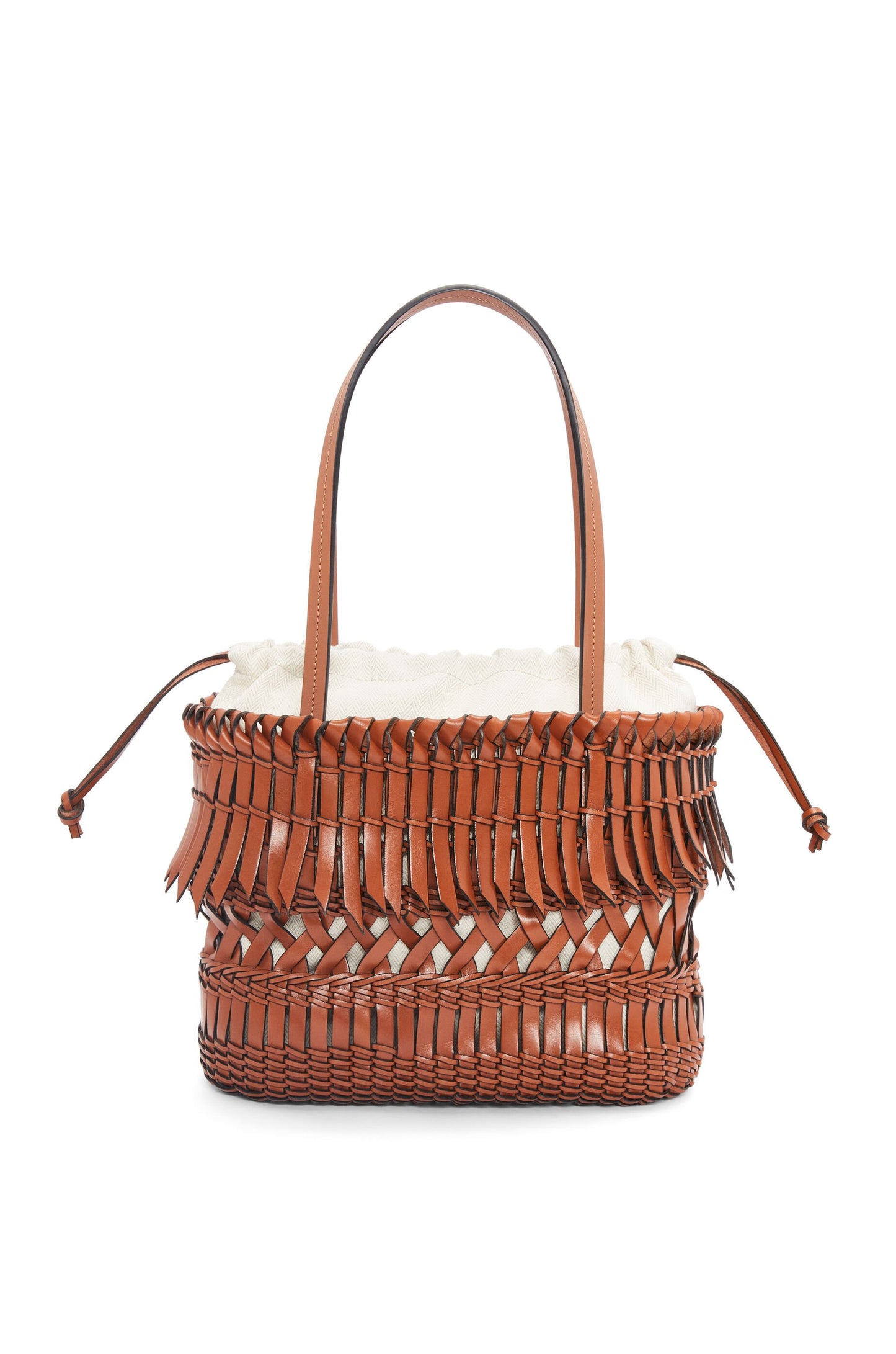 Fringe Square Basket bag in calfskin