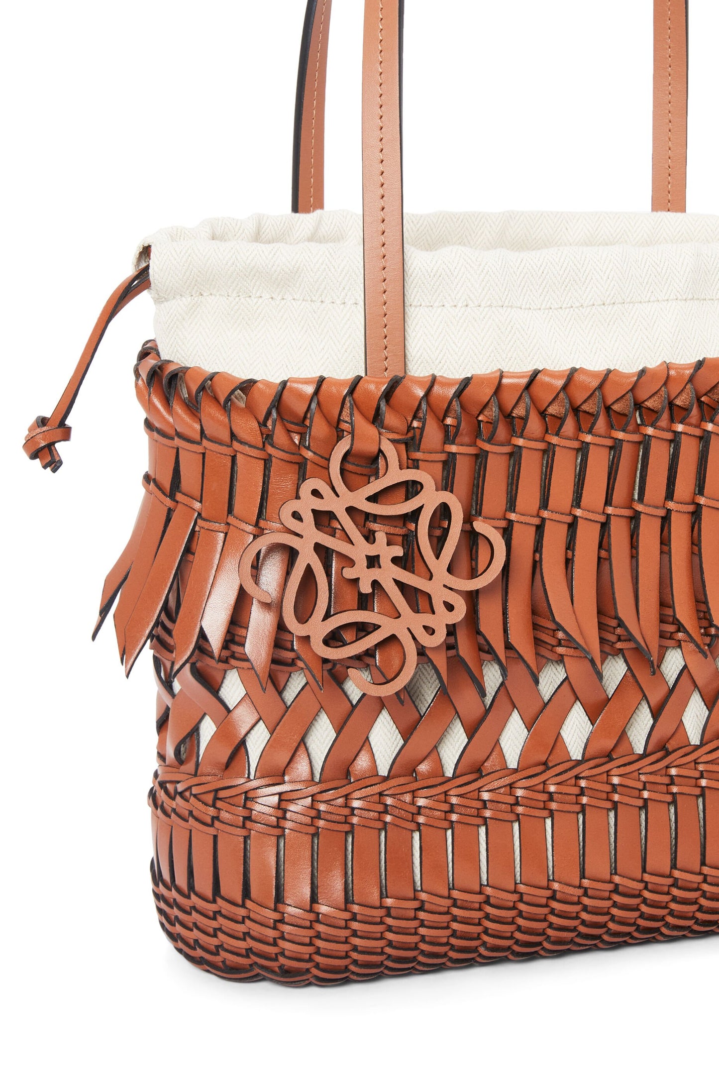 Fringe Square Basket bag in calfskin