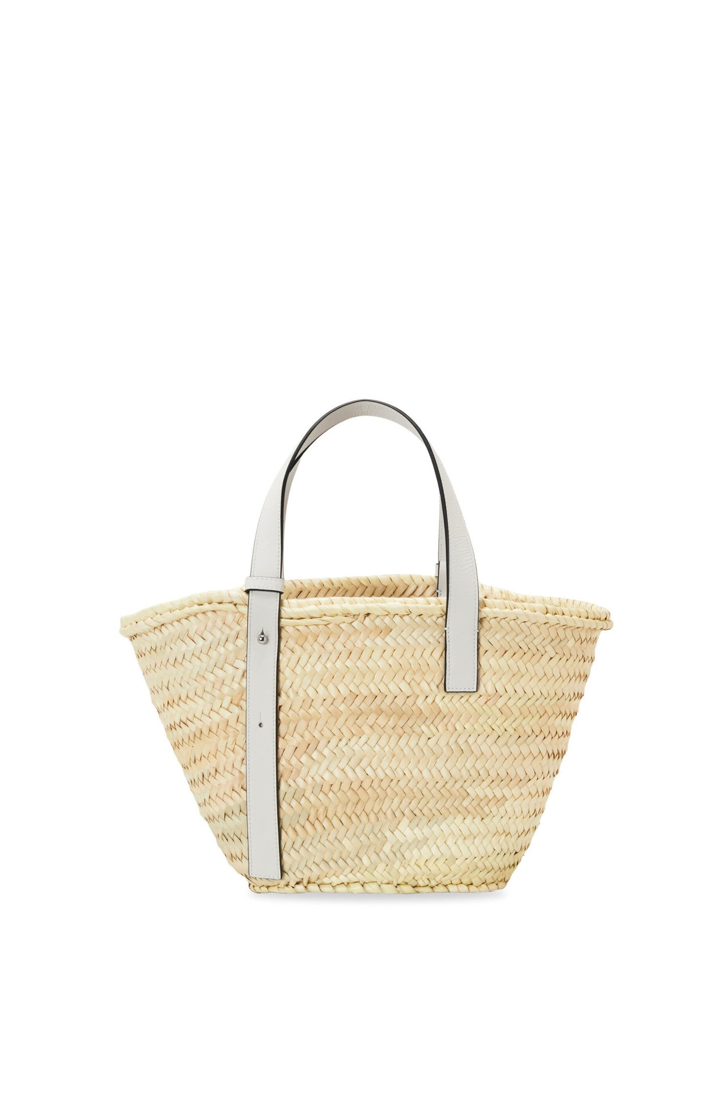 Basket bag in palm leaf and calfskin