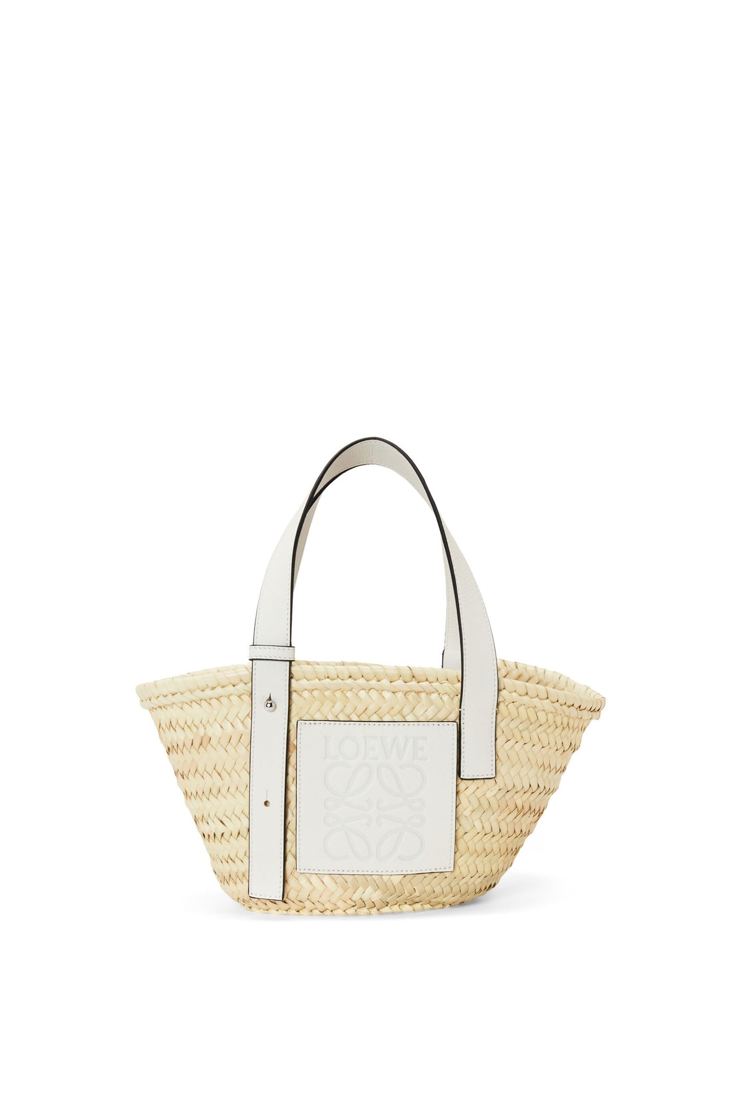 Small Basket bag in palm leaf and calfskin