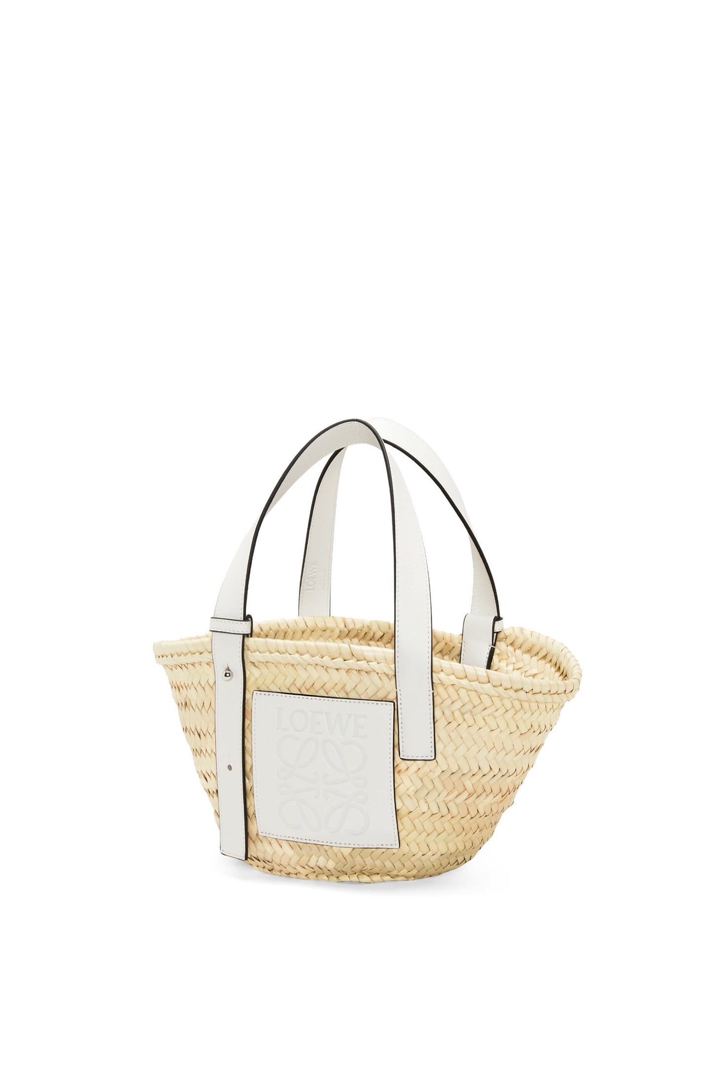 Small Basket bag in palm leaf and calfskin