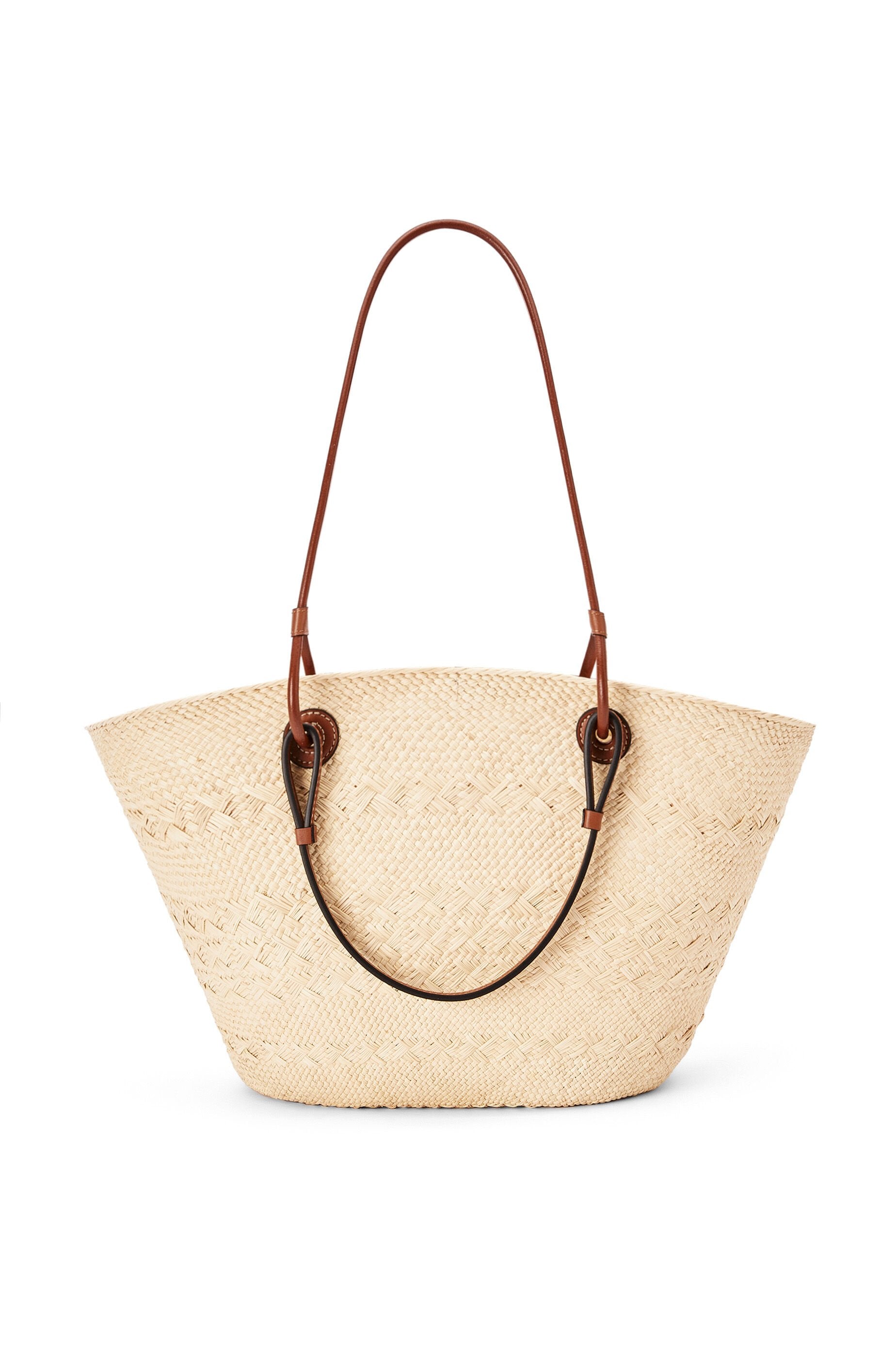 Medium Anagram Basket bag in iraca palm and calfskin - Hall Of Brand