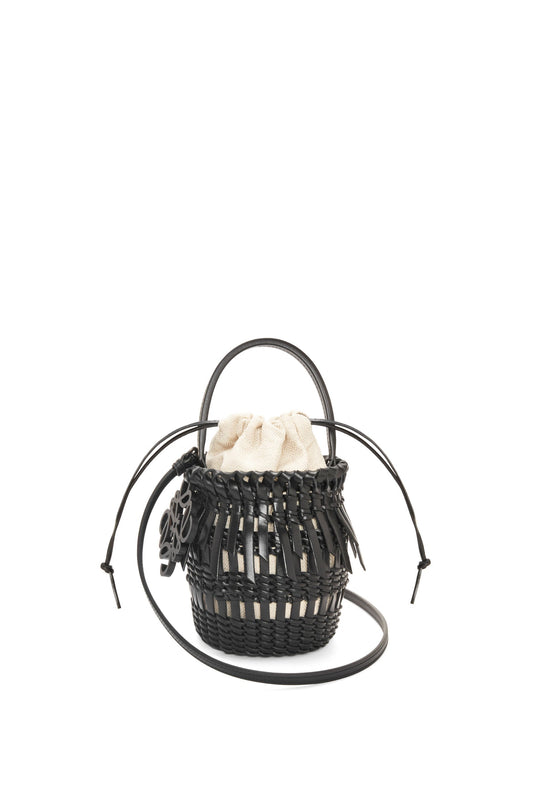 Small Fringe Bucket bag in calfskin