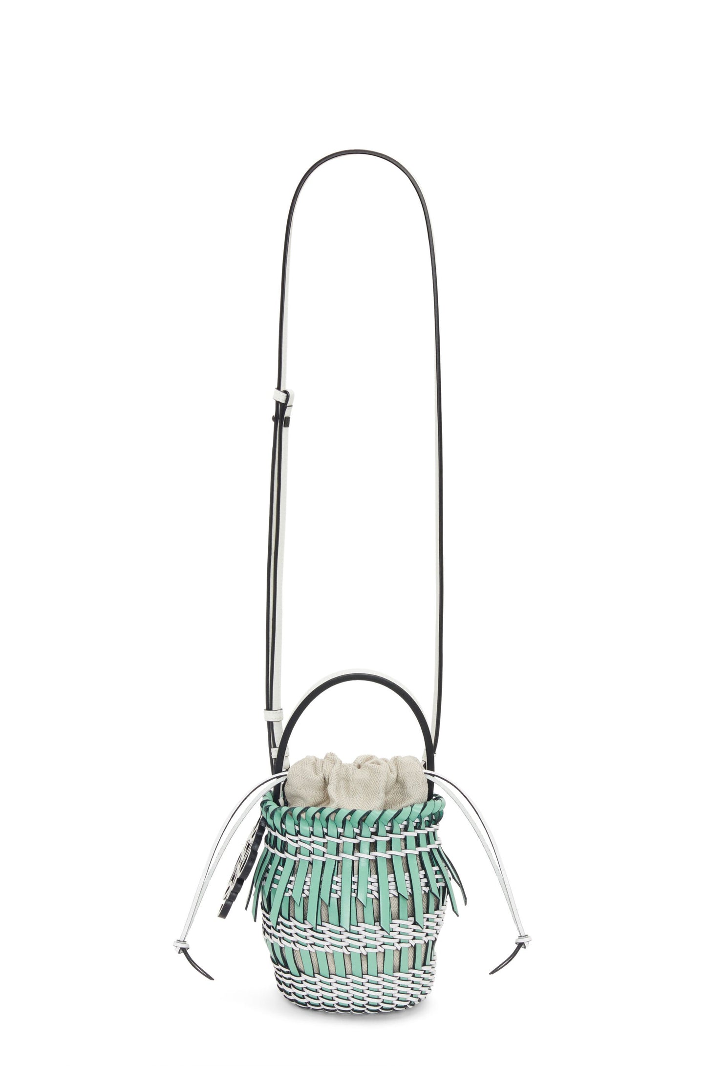 Small Fringe Bucket bag in calfskin