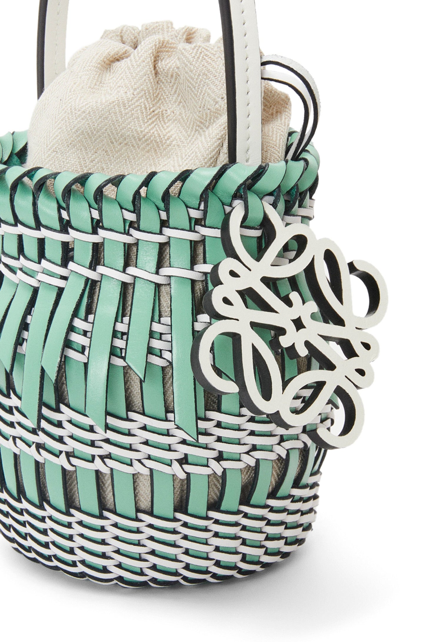 Small Fringe Bucket bag in calfskin