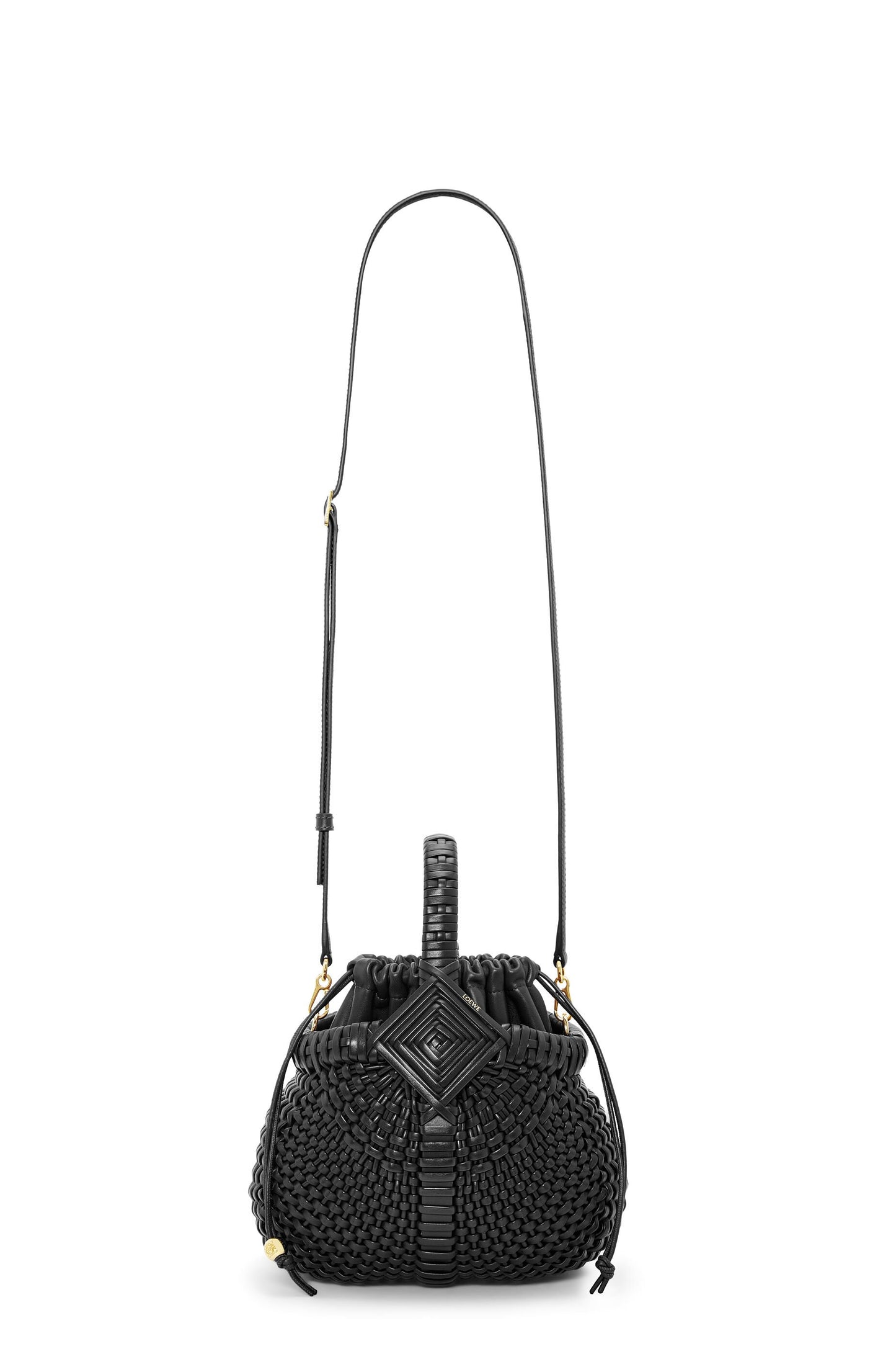 Mini Diamond Round Basket bag in calfskin