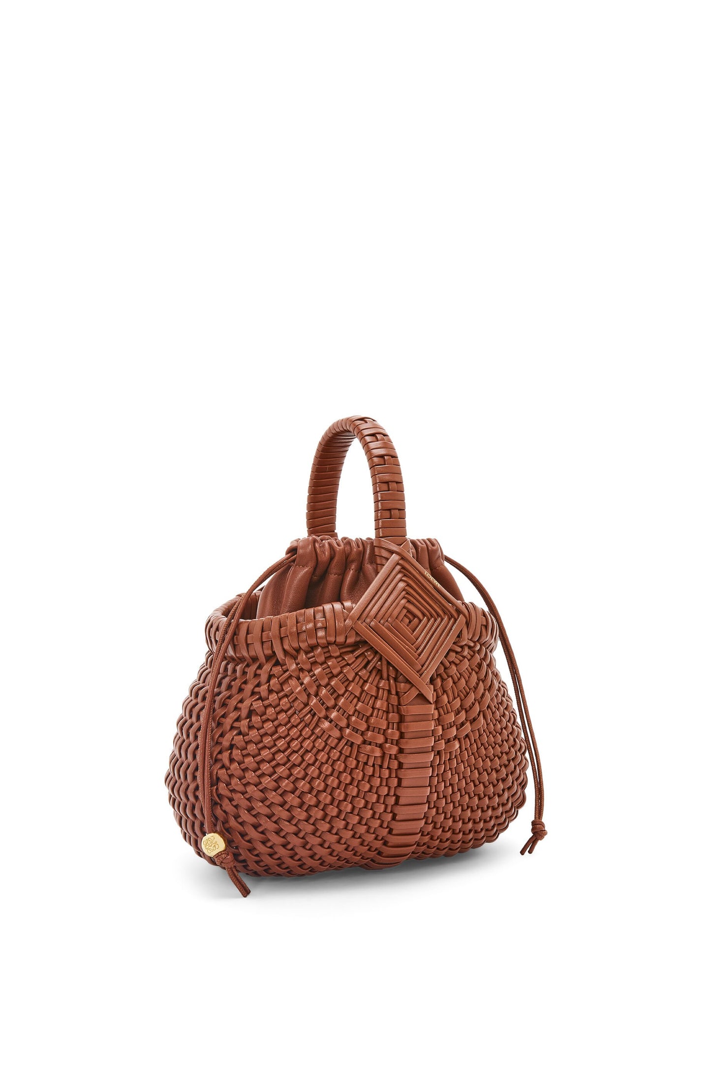 Mini Diamond Round Basket bag in calfskin