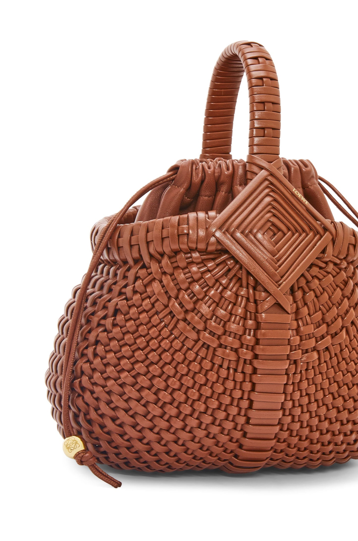 Mini Diamond Round Basket bag in calfskin