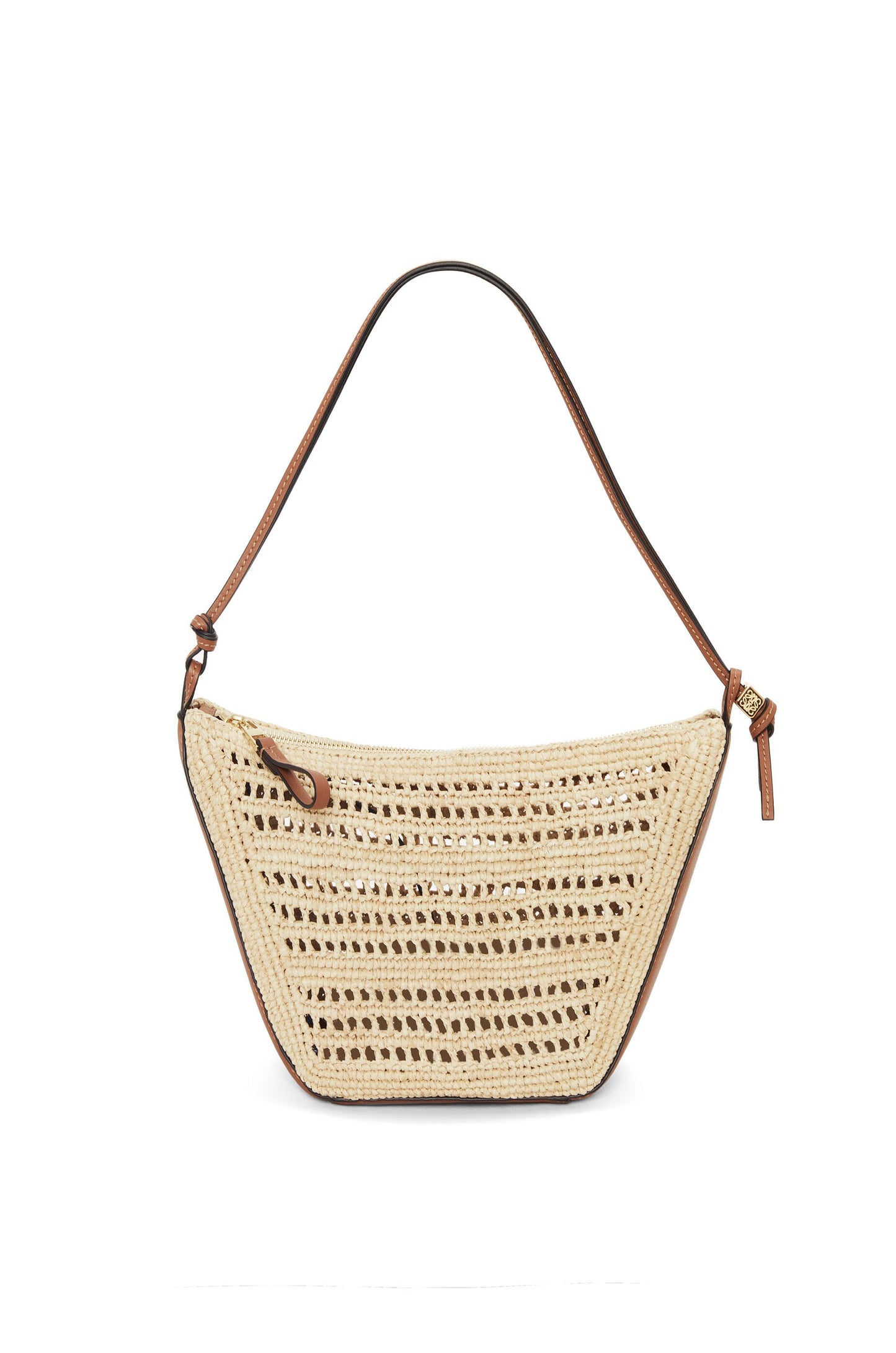 Mini Hammock Hobo in raffia and calfskin