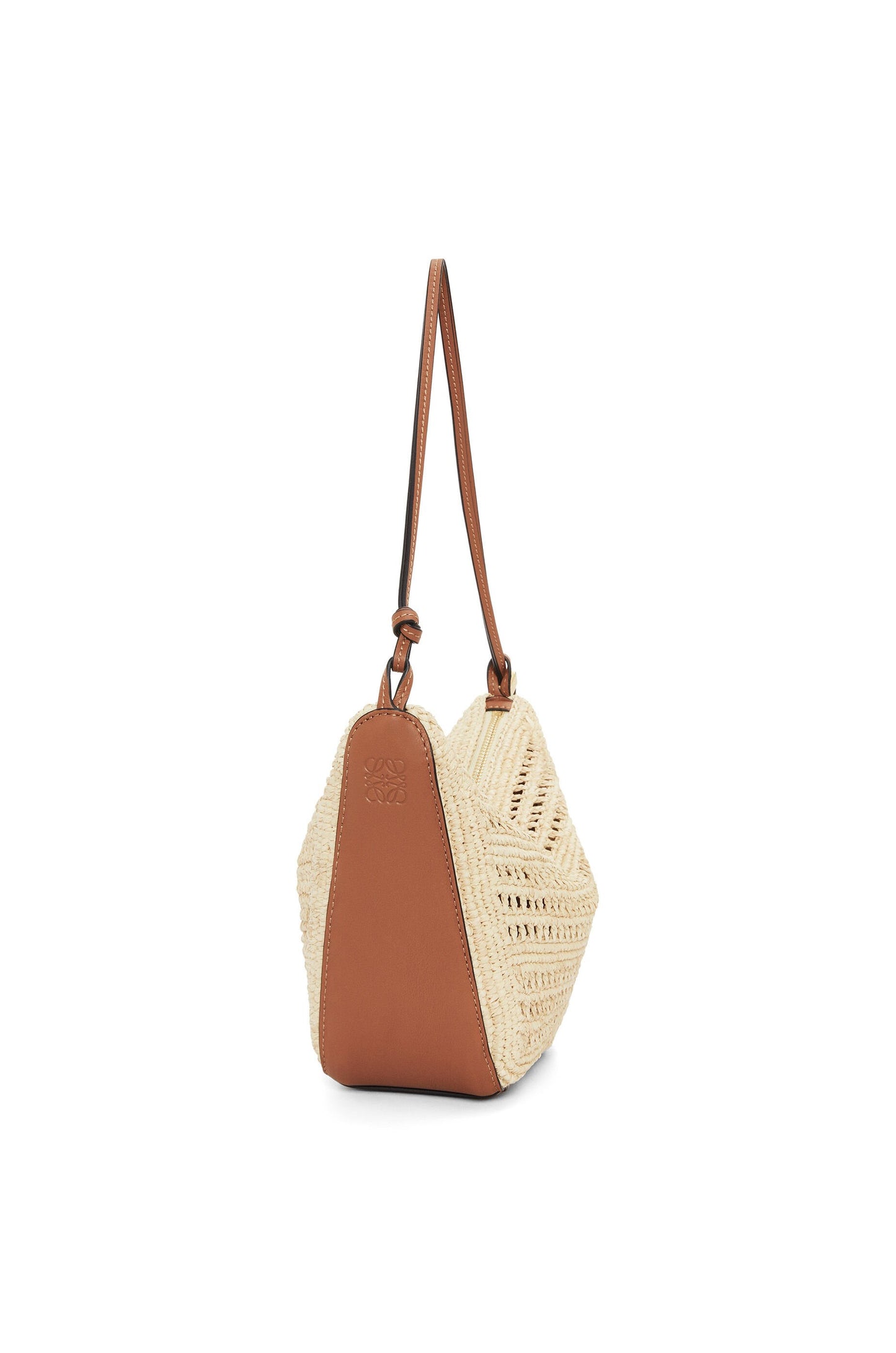 Mini Hammock Hobo in raffia and calfskin