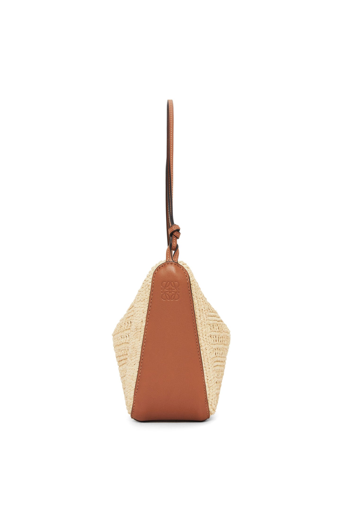 Mini Hammock Hobo in raffia and calfskin