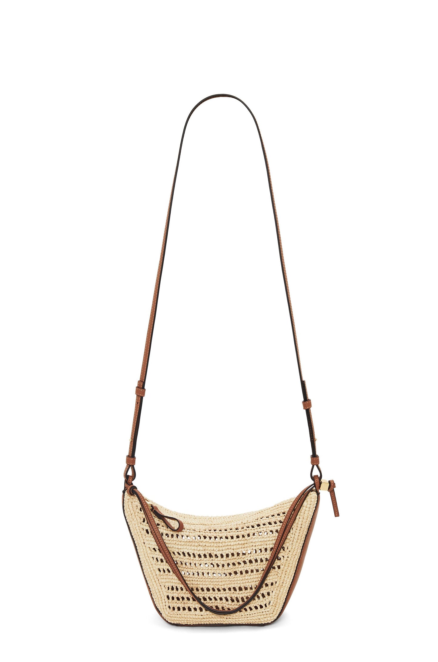 Mini Hammock Hobo in raffia and calfskin