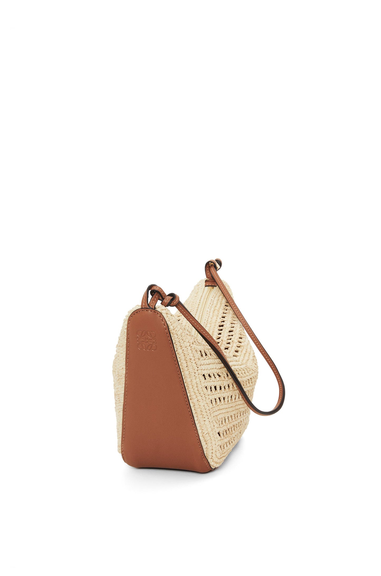 Mini Hammock Hobo in raffia and calfskin