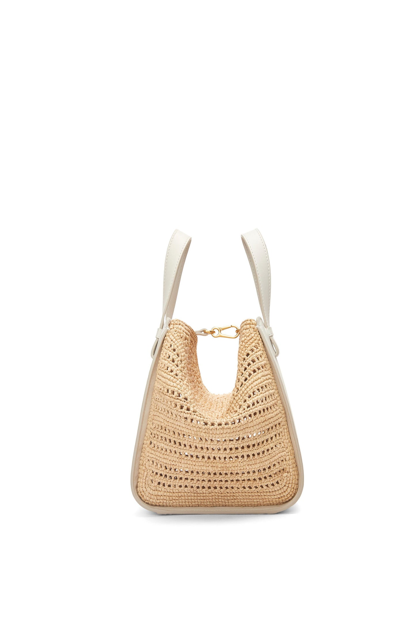 Compact Hammock bag in raffia and calfskin