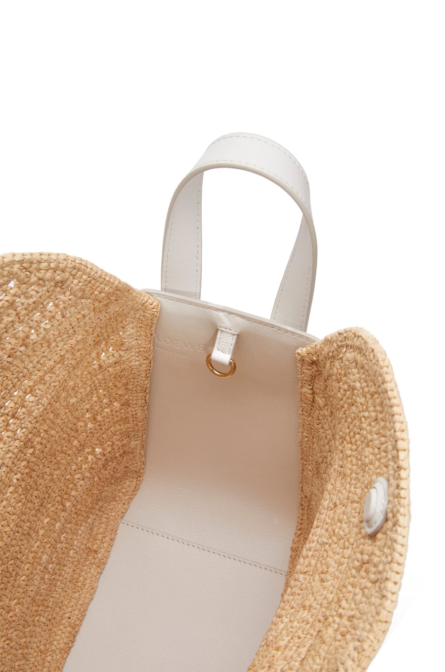 Compact Hammock bag in raffia and calfskin