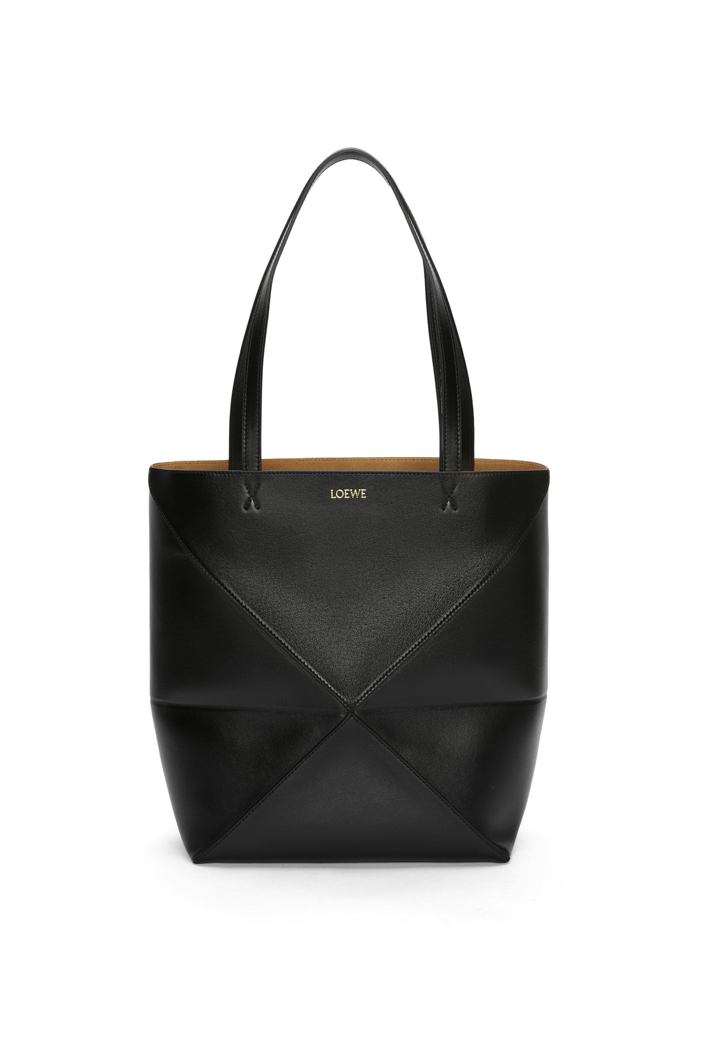 Medium Puzzle Fold tote in shiny calfskin