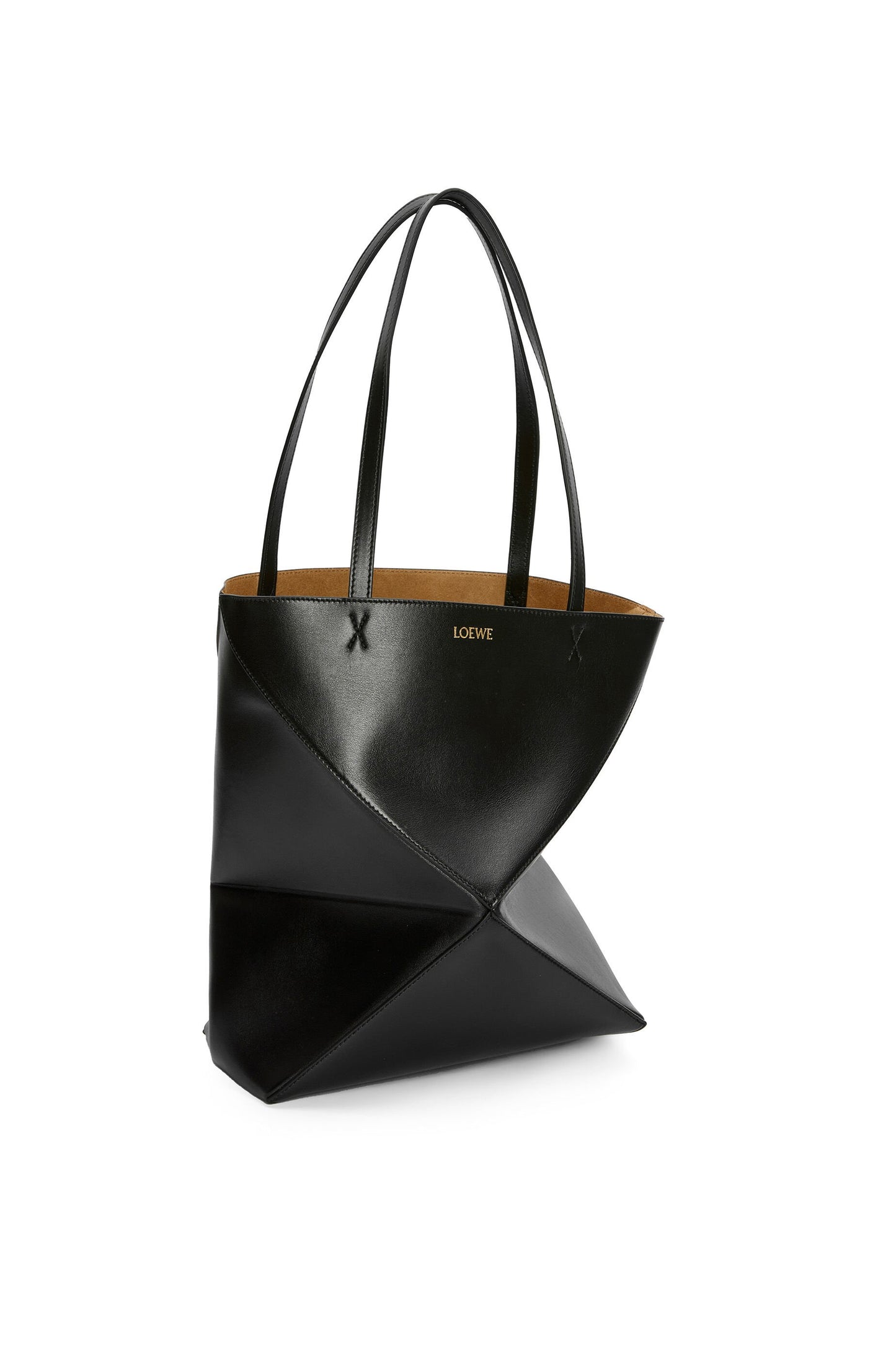 Medium Puzzle Fold tote in shiny calfskin