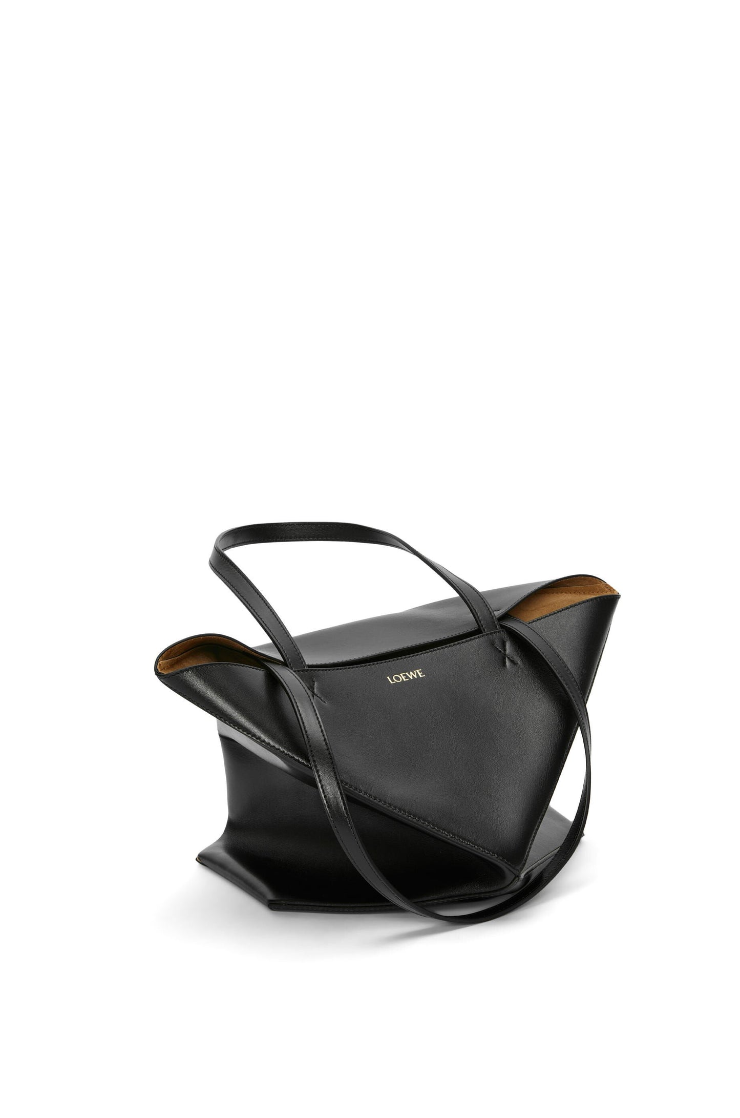 Medium Puzzle Fold tote in shiny calfskin