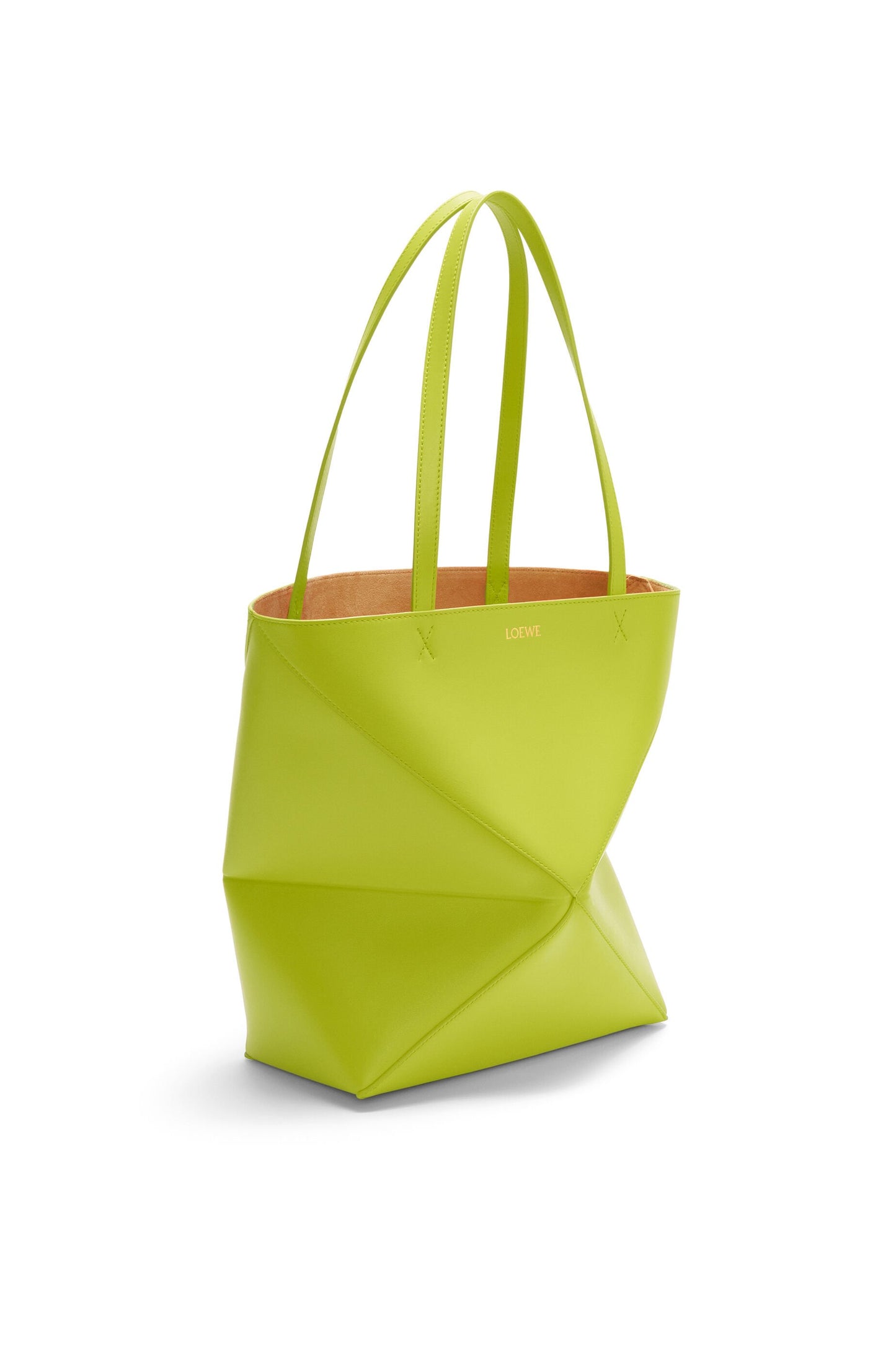 Medium Puzzle Fold tote in shiny calfskin